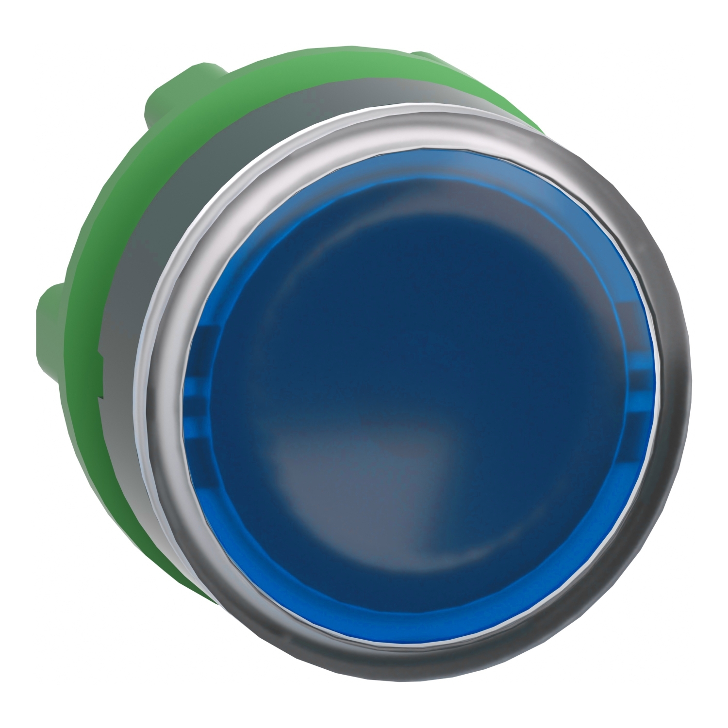 ZB5AA68 Harmony Flush Illuminated Spring Return Standard Unmarked Pushbutton Head, 22 mm, Round Shape, Plastic, Blue
