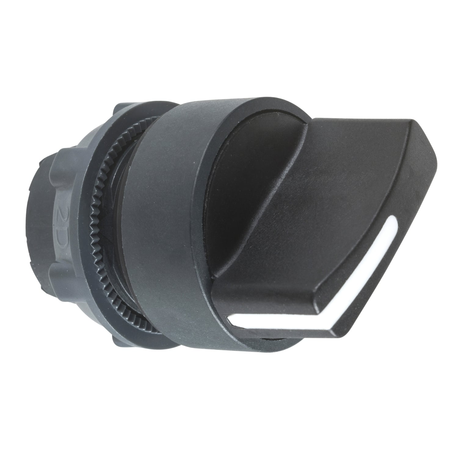 ZB5AD4 Harmony 2-Position 90 deg Non-Illuminated Spring Return Standard Selector Switch Head, 29 mm W x 22 mm D x 46 mm H, Round Shape, Plastic, Black
