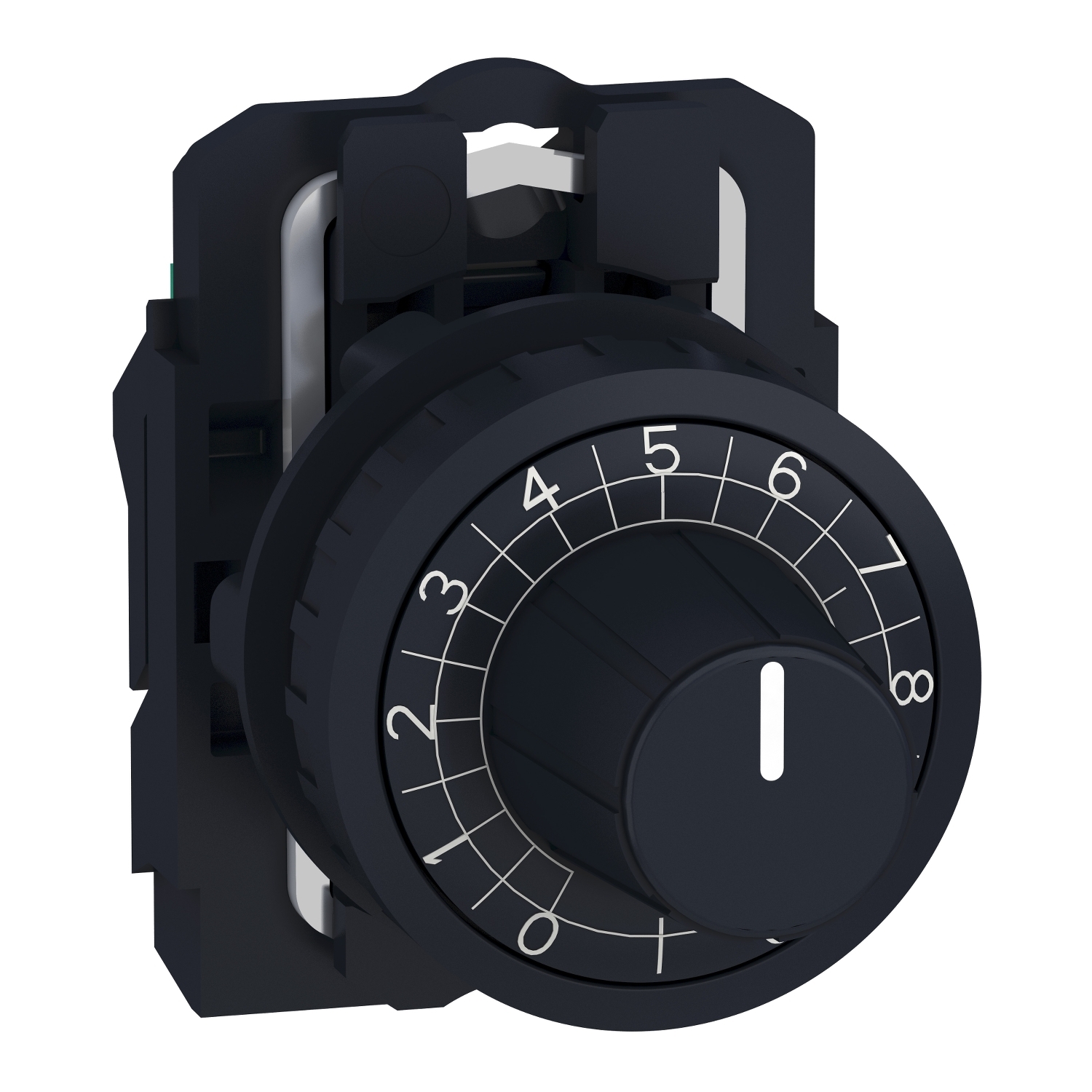 ZB5AD922 Harmony Round Standard Potentiometer Operator, For Use With XB5 Pushbutton and 1/4 in Dia Shaft Potentiometer, -40 to 158 deg F Operating Temperature, NEMA 13/4X/IP65/IP66, Plastic Bezel, Black