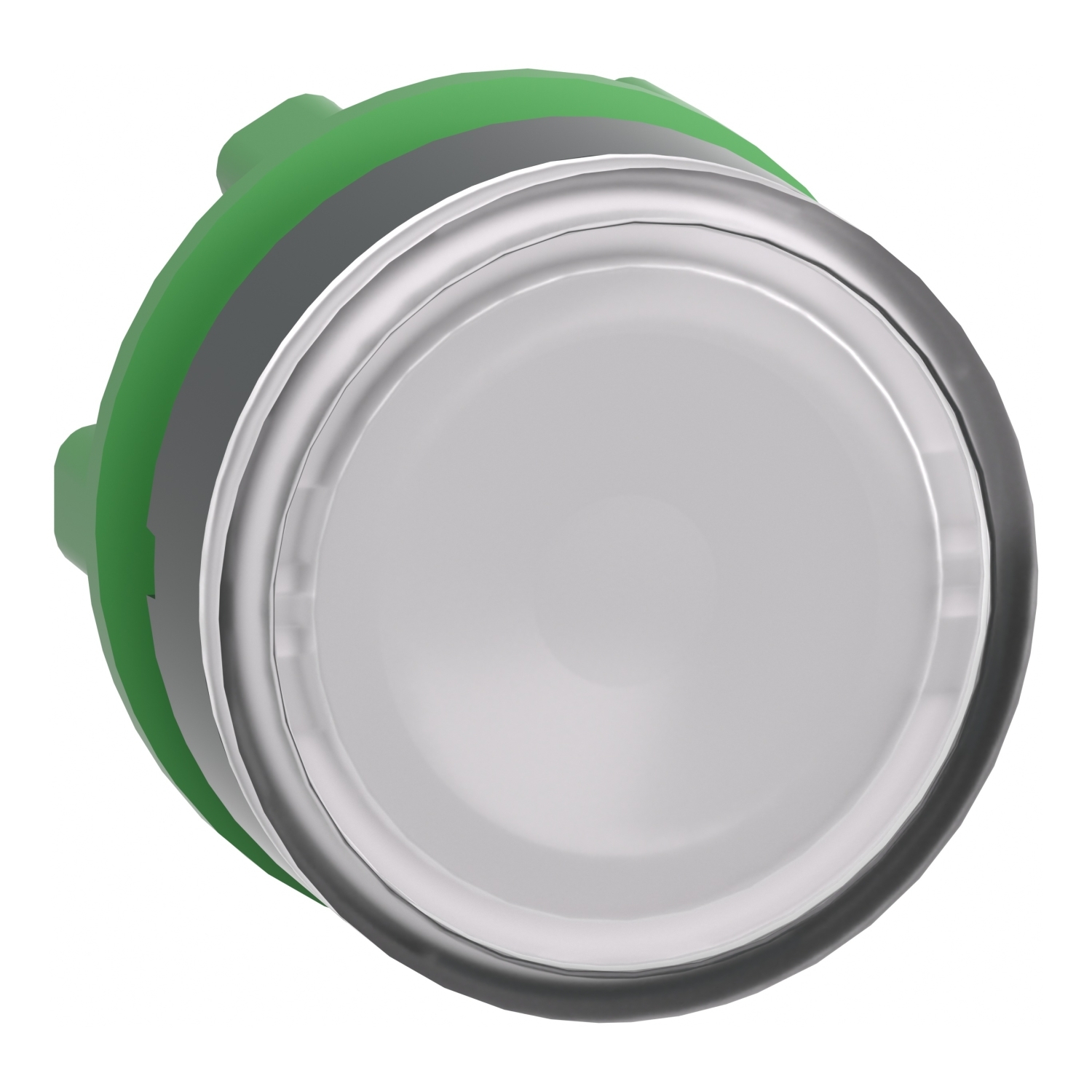 ZB5AH013 Harmony Flush Illuminated Push ON/Push OFF Standard Unmarked Pushbutton Head, 22 mm, Round Shape, Plastic, White