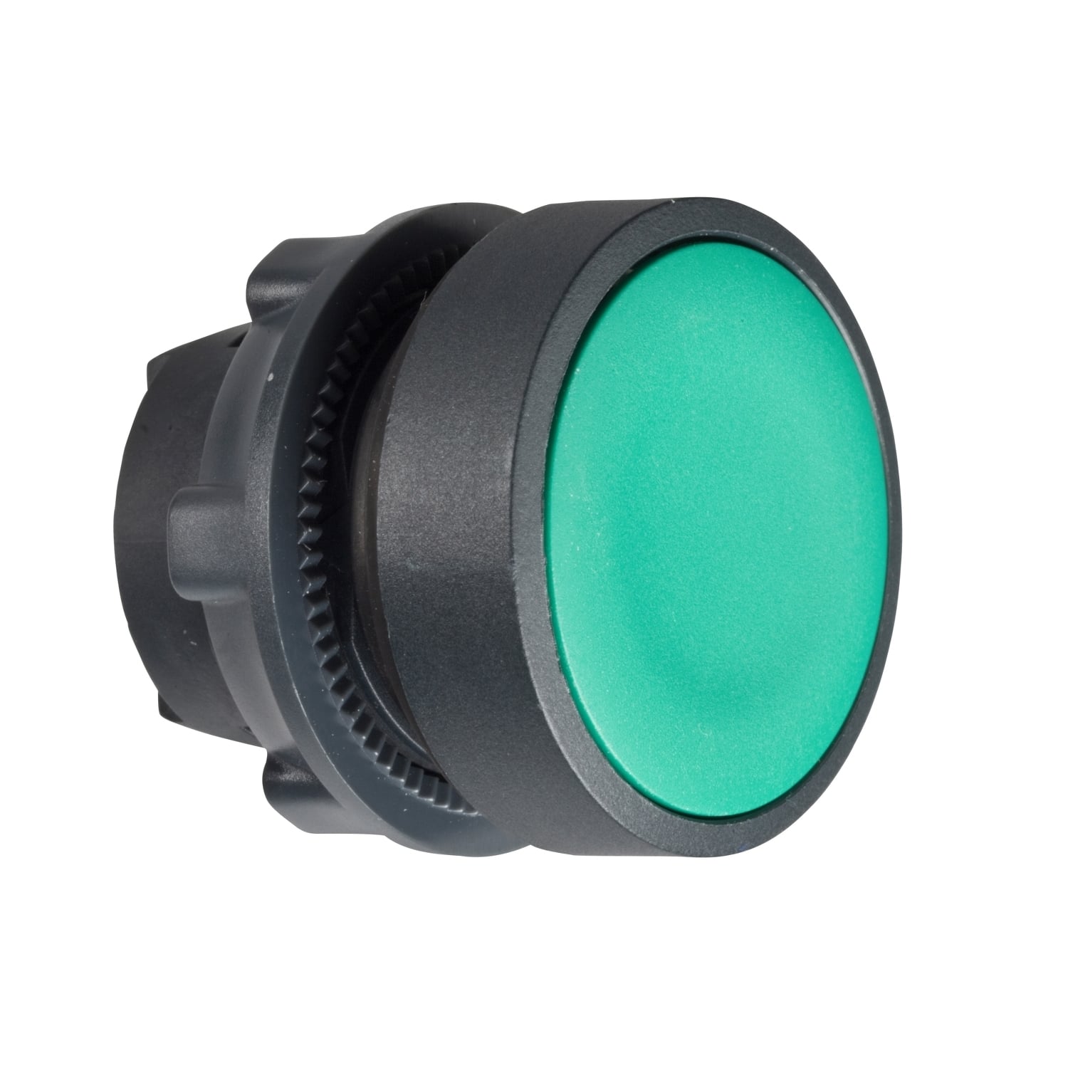 ZB5AH03 Harmony Flush Non-Illuminated Push ON/Push OFF Standard Unmarked Pushbutton Head, 22 mm, Round Shape, Plastic, Green