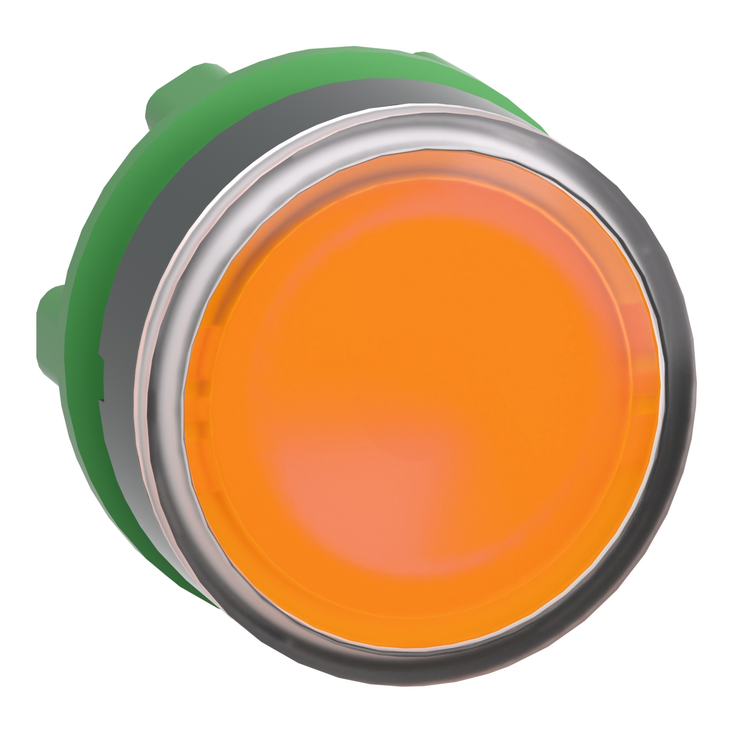 ZB5AH053 Harmony Flush Illuminated Push ON/Push OFF Standard Unmarked Pushbutton Head, 22 mm, Round Shape, Plastic, Orange