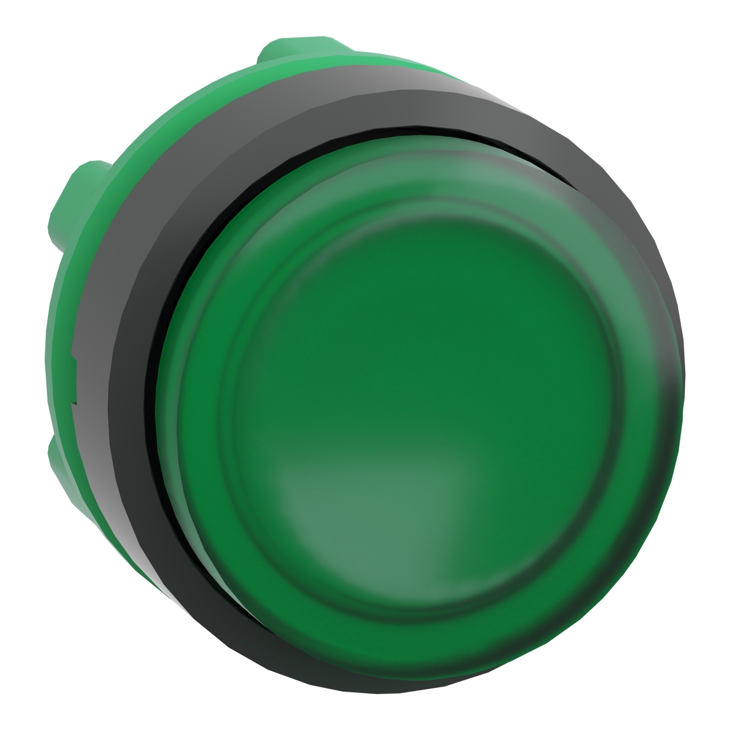 ZB5AH33 Harmony Extended Illuminated Push/Push Projecting Standard Unmarked Pushbutton Head, 22 mm, Round Shape, Plastic, Green