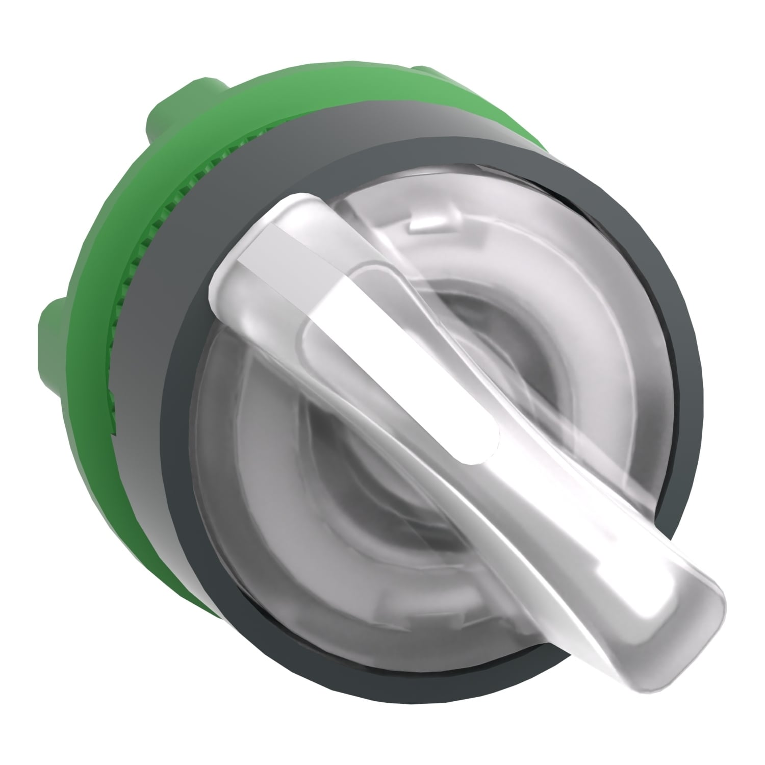 ZB5AK1213 Harmony 2-Position 90 deg Illuminated Standard Stay Put Selector Switch Head With Standard Handle and Integral LED, 22 mm, Round Shape, Plastic, White