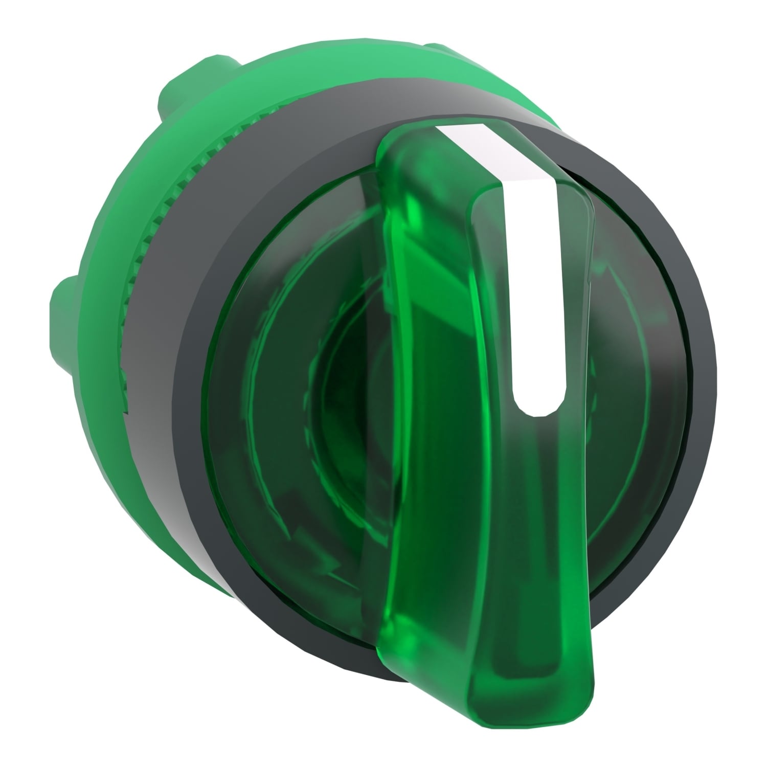 ZB5AK1333 Harmony Standard Illuminated Selector Switch Operator, 22 mm, Round Shape, Black/Green