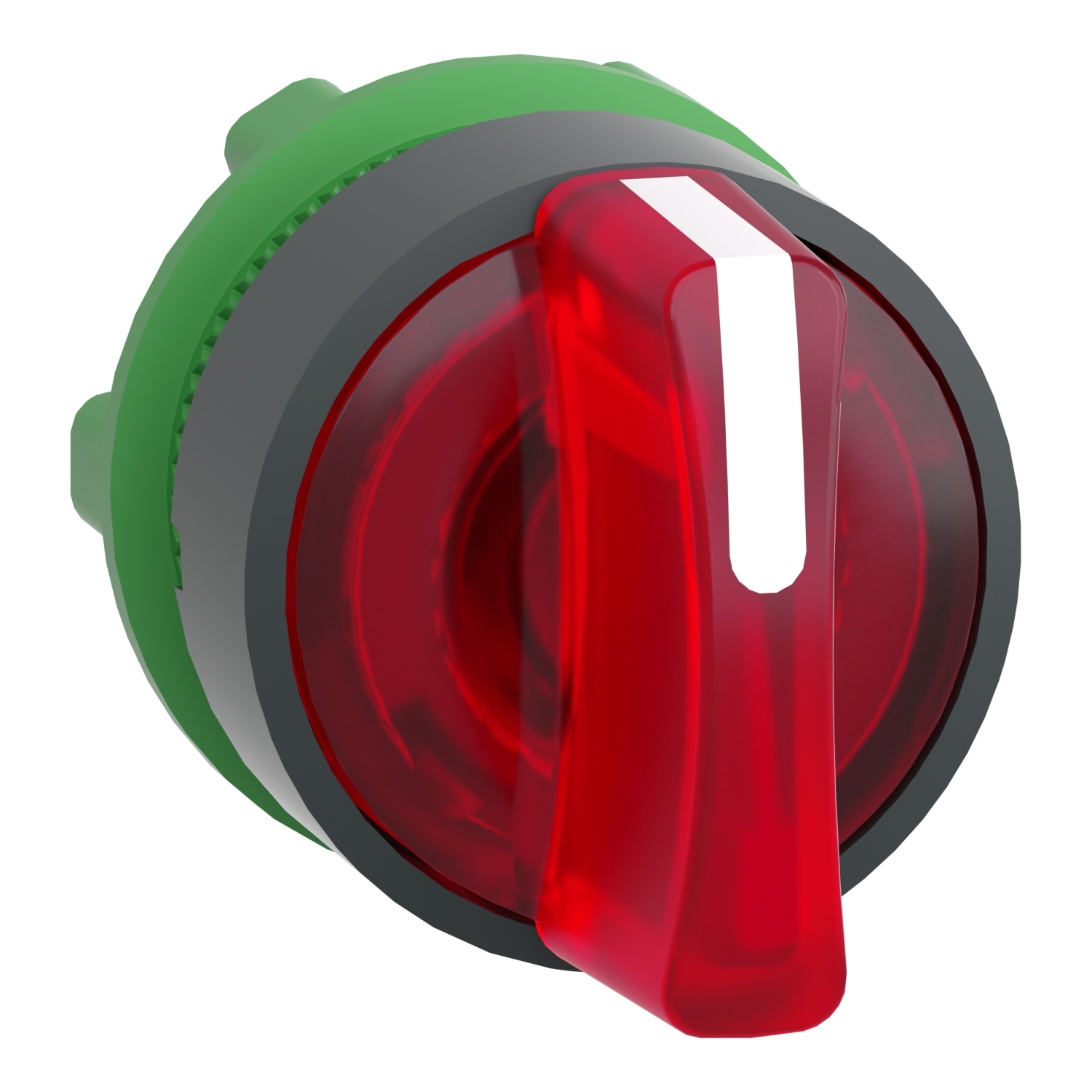 ZB5AK1343 Harmony 3-Position 45 deg Illuminated Standard Stay Put Selector Switch Head With Standard Handle and Integral LED, 22 mm, Round Shape, Plastic, Red