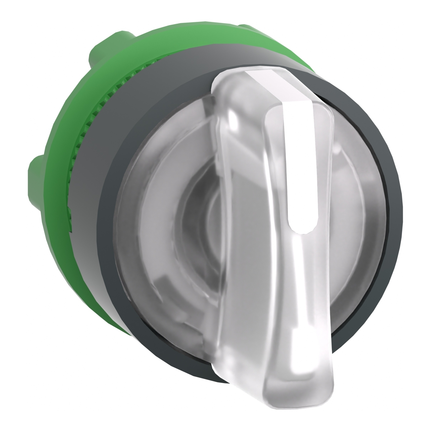 ZB5AK1513 Harmony 3-Position 45 deg Illuminated Standard Spring Return Selector Switch Head With Standard Handle and Integral LED, 22 mm, Round Shape, Plastic, White