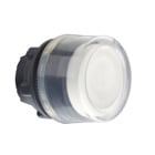 Head for non illuminated push button, Harmony XB5, XB4, white projecting pushbutton 22 mm spring return unmarked