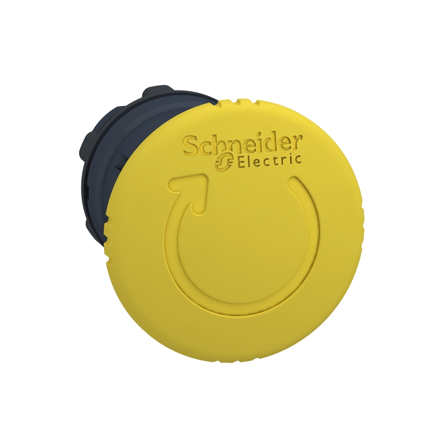 ZB5AS55 Harmony Mushroom Mushroom Head, 22 mm, Round Shape, UNMARKED Legend, Plastic, Yellow