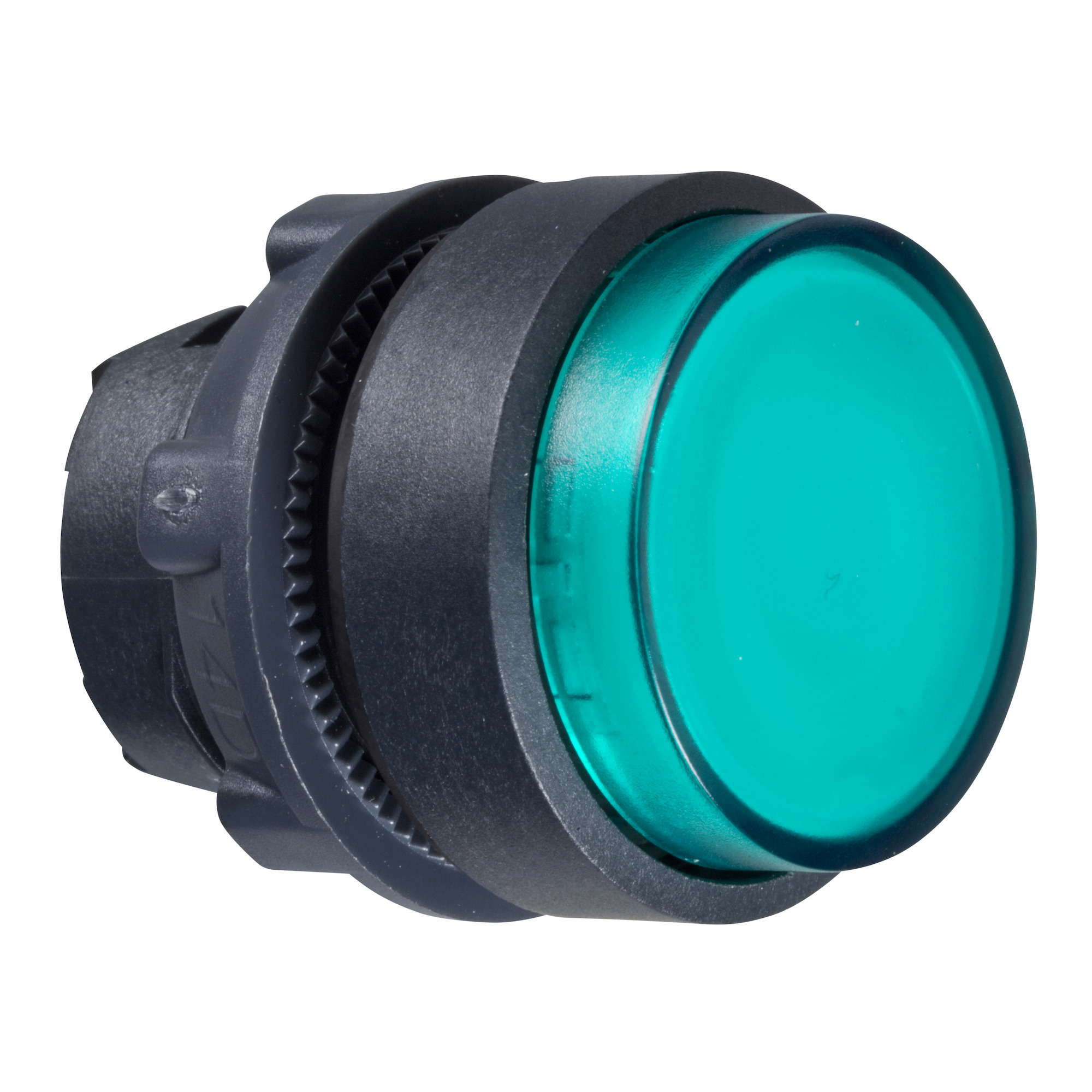 Head for illuminated push button, Harmony XB5, XB4, green projecting pushbutton 22 mm spring return BA9s bulb