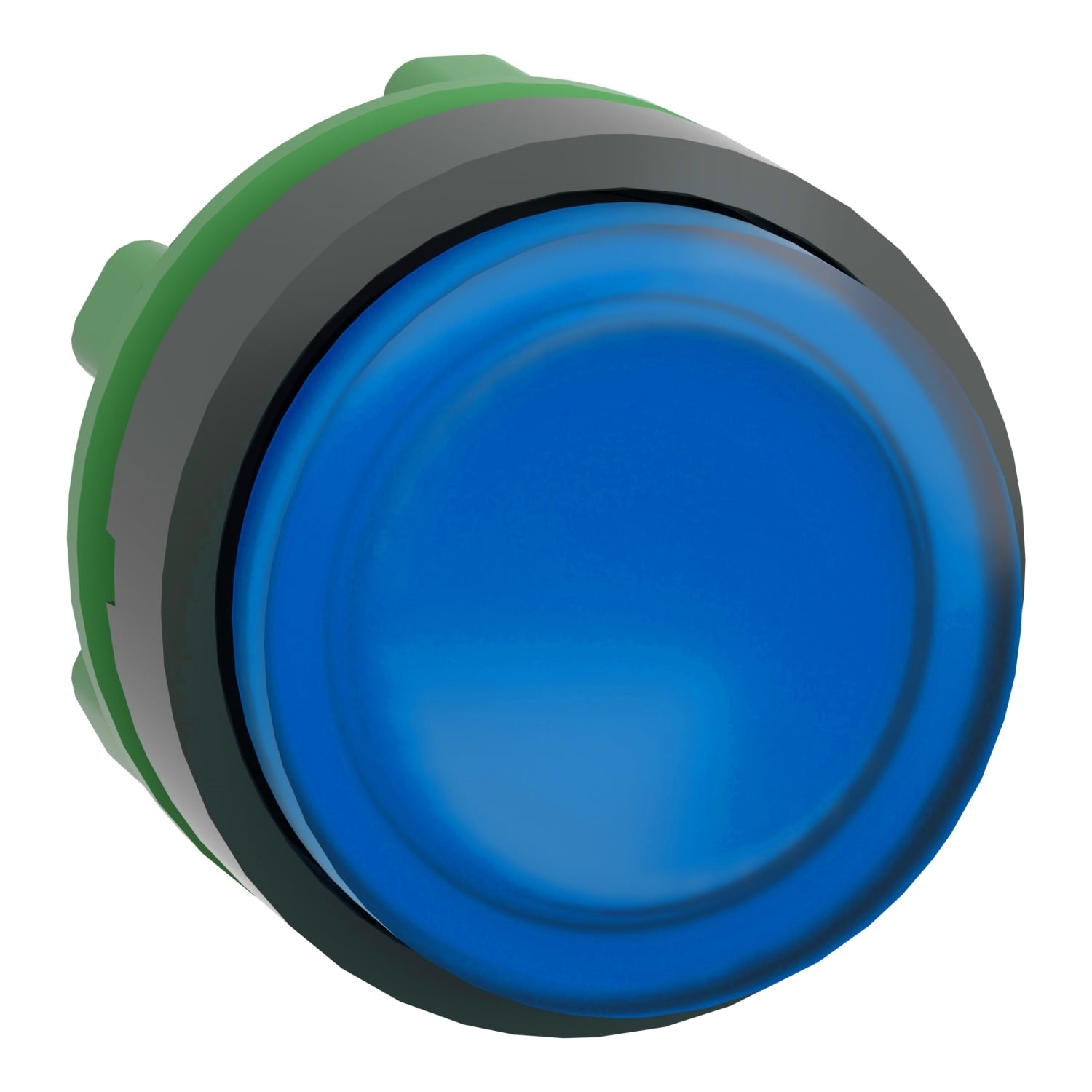 ZB5AW163 Harmony Illuminated Projecting Spring Return Standard Pushbutton Head With Plain Lens and Integral LED, 22 mm, Round Shape, Plastic, Blue