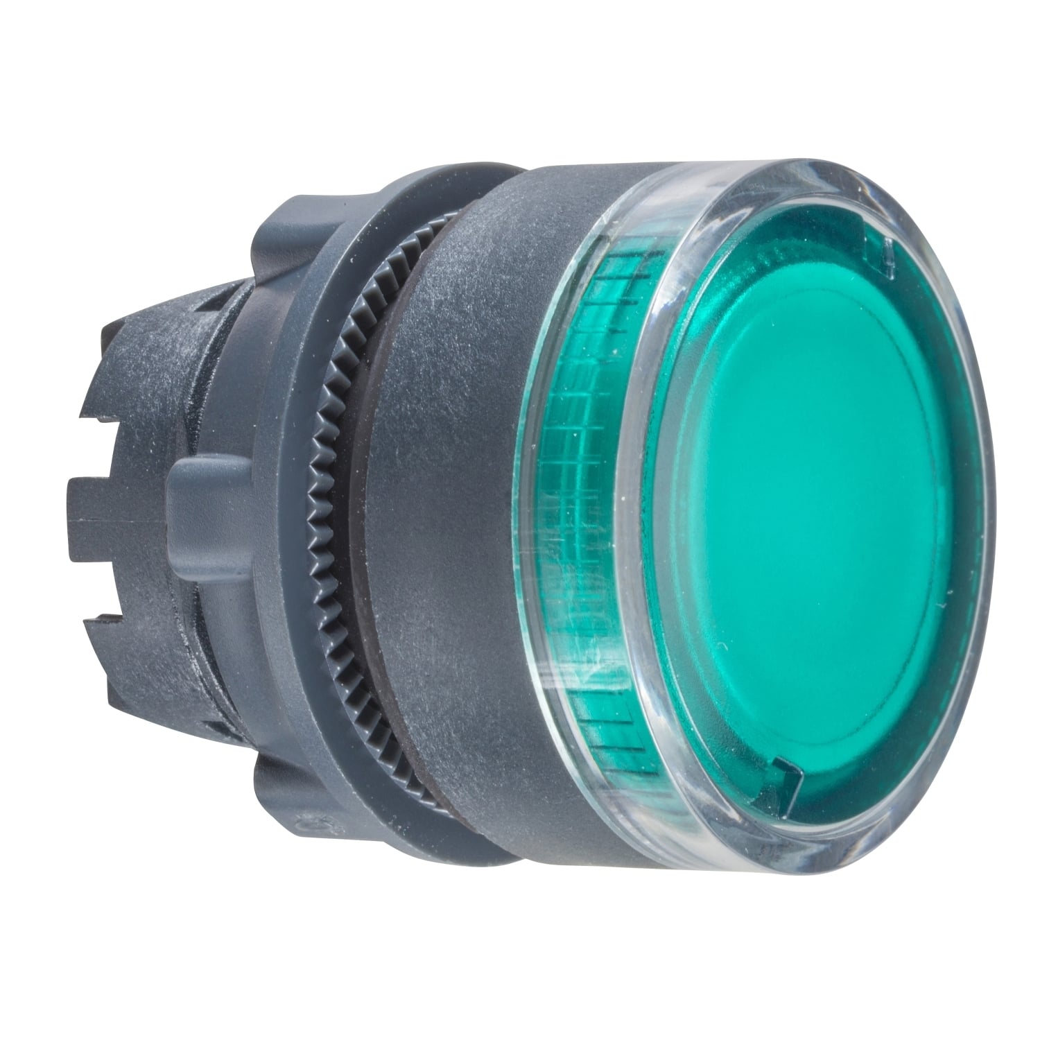 ZB5AW33 Harmony Flush Illuminated Momentary Standard Unmarked Pushbutton Head With Plain Lens and BA9s Base Fitting, 22 mm, Round Shape, Plastic, Black