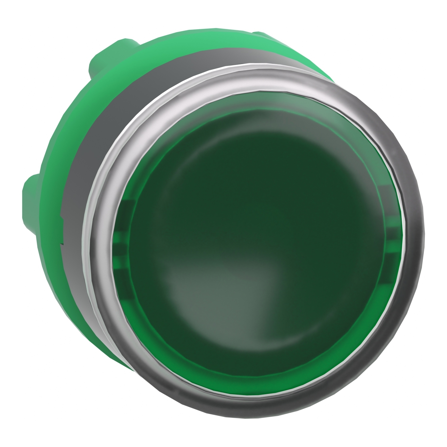 ZB5AW333 Harmony Flush Illuminated Standard Pushbutton Head With Plain Lens, 22 mm Dia, Round Shape, UNMARKED Legend, Plastic, Black