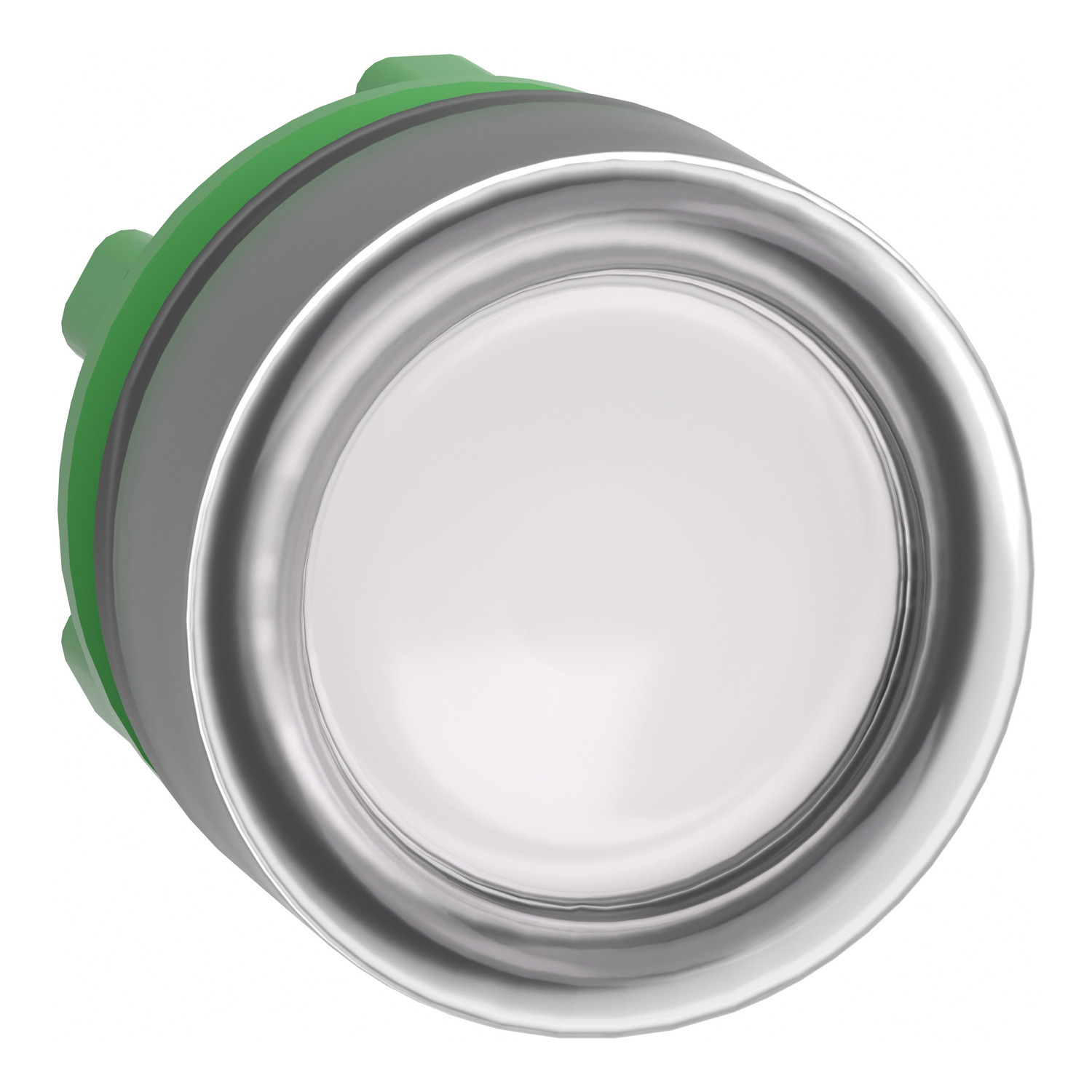 ZB5AW513 Harmony Boot Flush Illuminated Spring Return Standard Pushbutton Head With Integral LED, 22 mm, Round Shape, Plastic, White