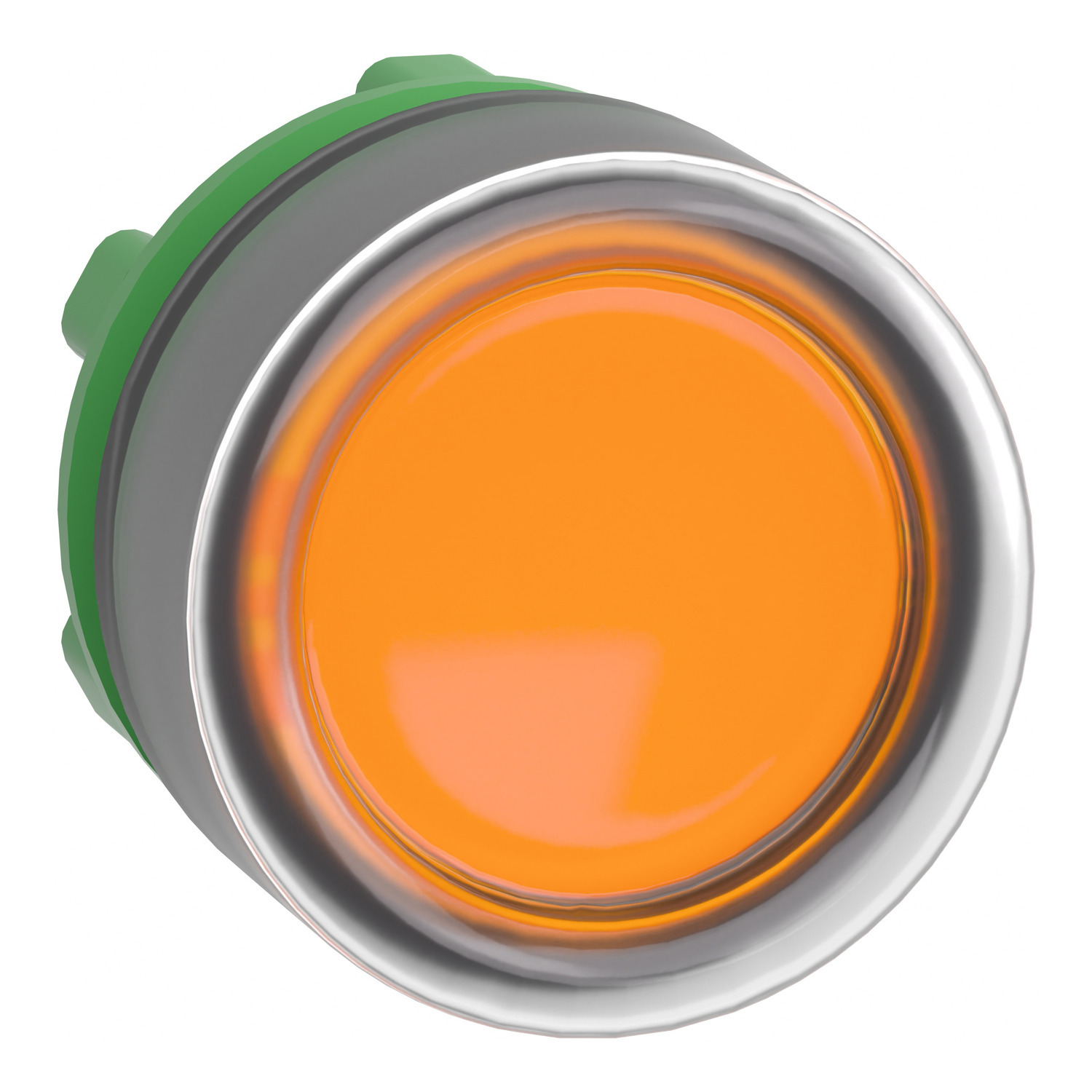 ZB5AW553 Harmony Boot Flush Illuminated Spring Return Standard Pushbutton Head With Integral LED, 22 mm, Round Shape, Plastic, Orange