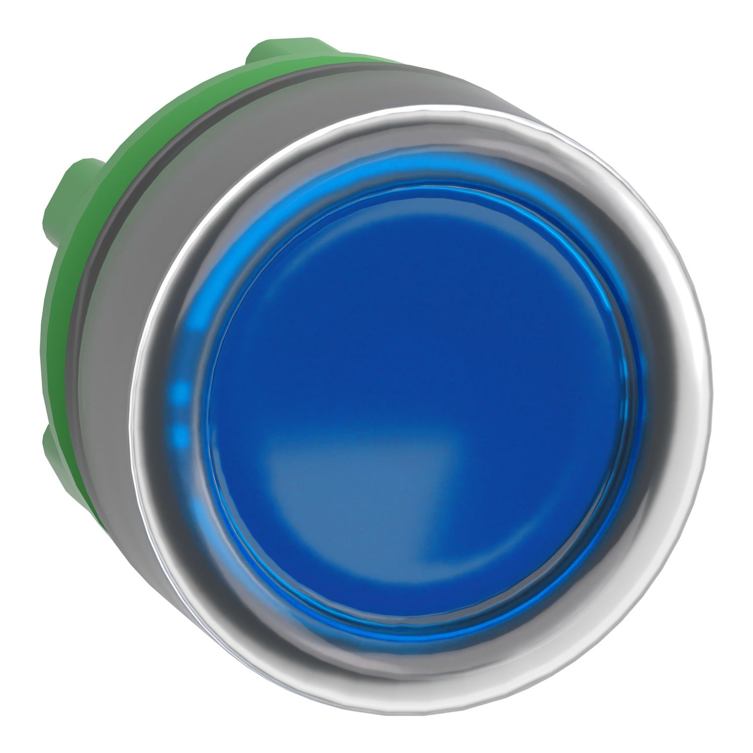 ZB5AW563 Harmony Boot Flush Illuminated Spring Return Standard Pushbutton Head With Integral LED, 22 mm, Round Shape, Plastic, Blue