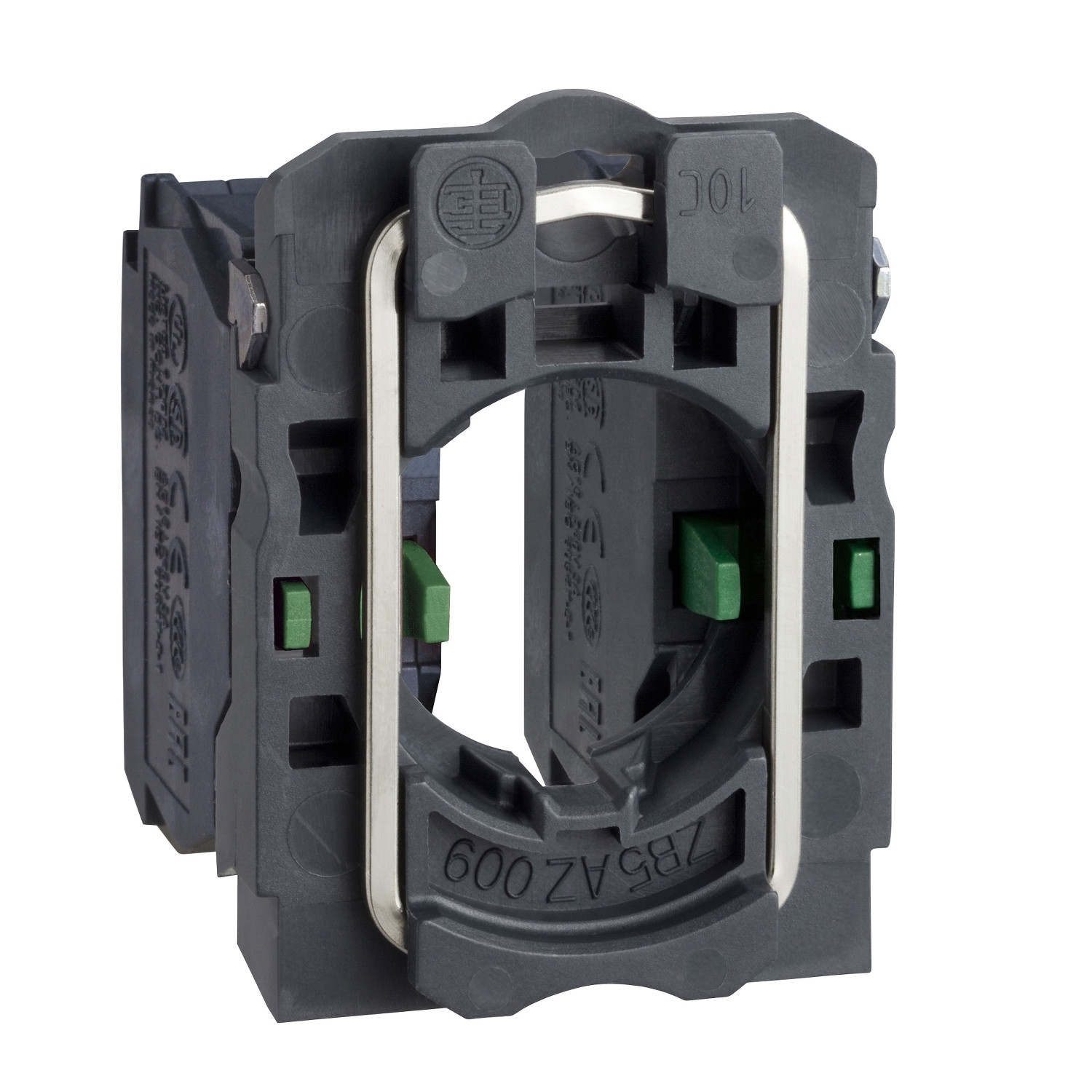 ZB5AZ103 Harmony Complete Body/Contact Assembly, 22 mm, 2NO Contact, 10 A at 600 V AC Contact, Silver Alloy Contact, Momentary Action, Black