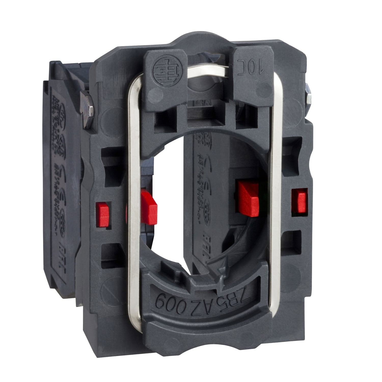 ZB5AZ104 Harmony Complete Body/Contact Assembly, 22 mm, 2NC Contact, 10 A at 600 V AC Contact, Silver Alloy Contact, Momentary Action