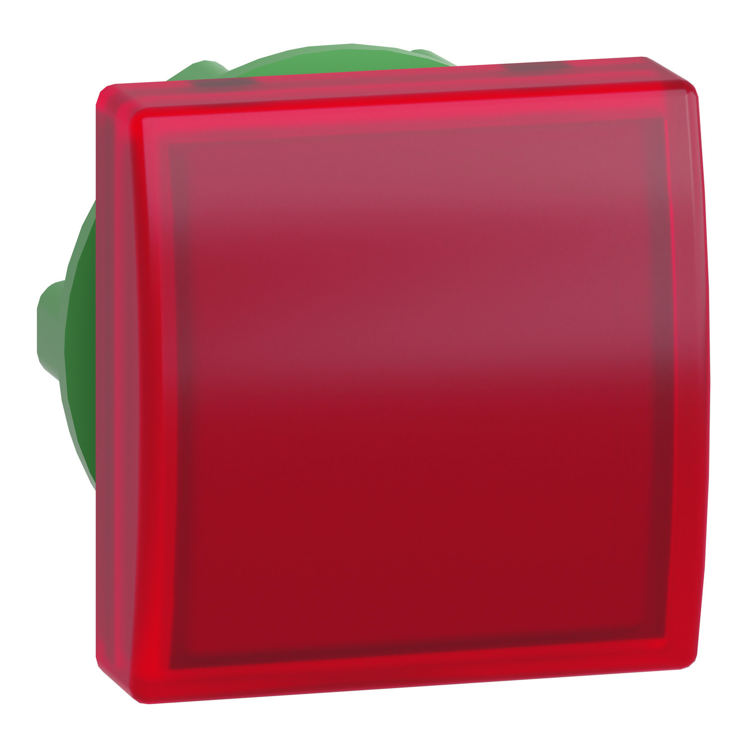 ZB5CV043 Harmony Standard Pilot Light Head With Plain Lens and Integral LED, 22 mm, Squared Shape, Plastic, Red