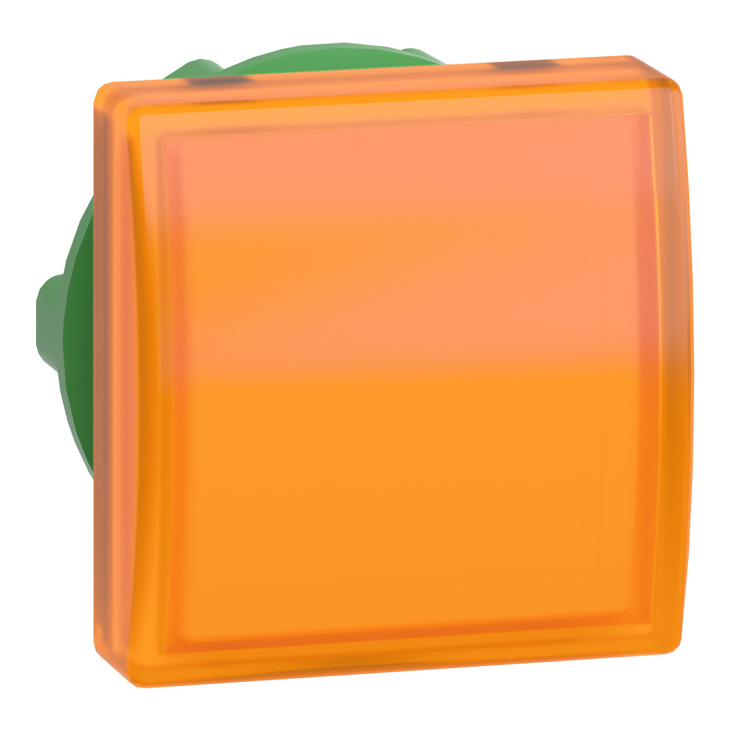 ZB5CV053 Harmony Standard Pilot Light Head With Plain Lens and Integral LED, 22 mm, Squared Shape, Plastic, Orange/Yellow