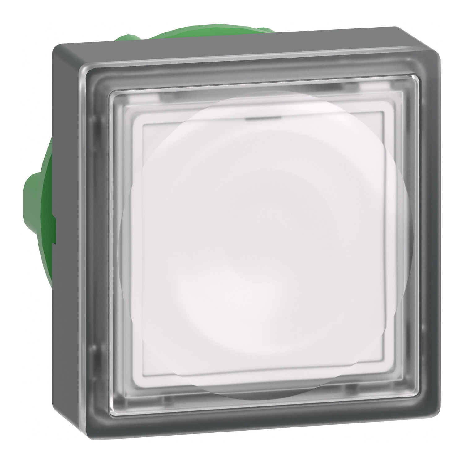 ZB5CW313 Harmony Flush Illuminated Spring Return Standard Unmarked Pushbutton Head, 30 mm W x 22 mm D x 30 mm H, Square Shape, Plastic, White
