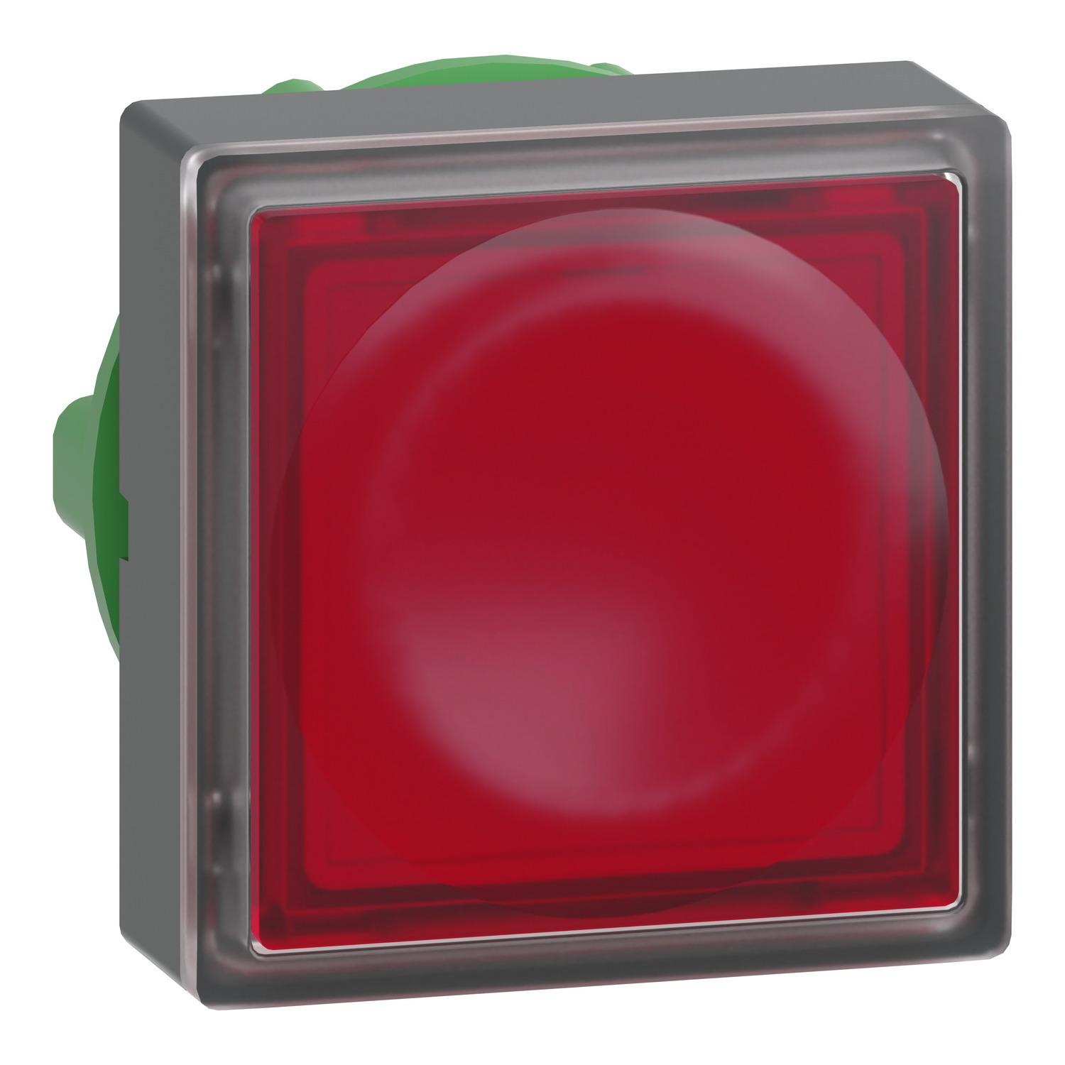 ZB5CW343 Harmony Flush Illuminated Spring Return Standard Unmarked Pushbutton Head With Integral LED, 22 mm, Squared Shape, Plastic, Red