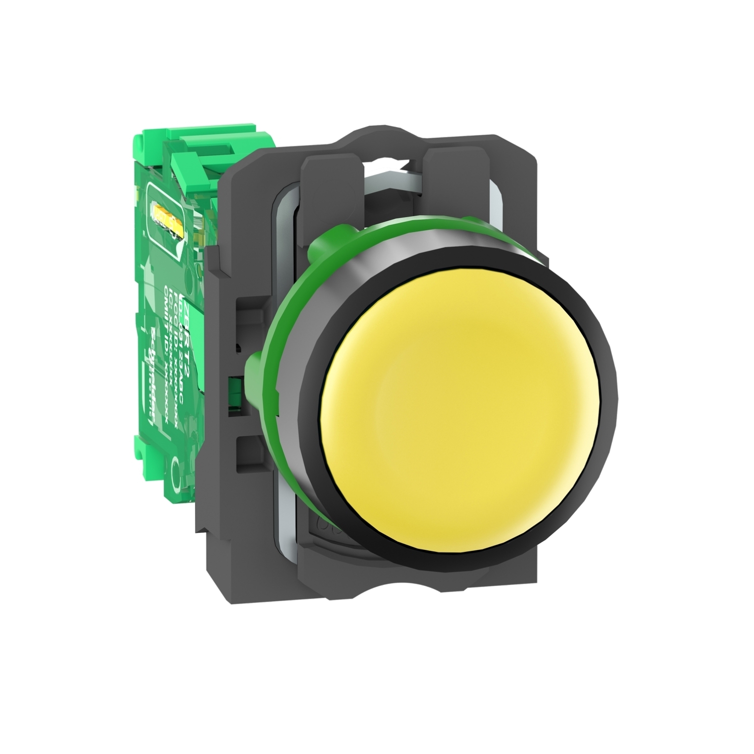 ZB5RTA5 Harmony Batteryless Round Wireless Pushbutton, 22 mm, Yellow