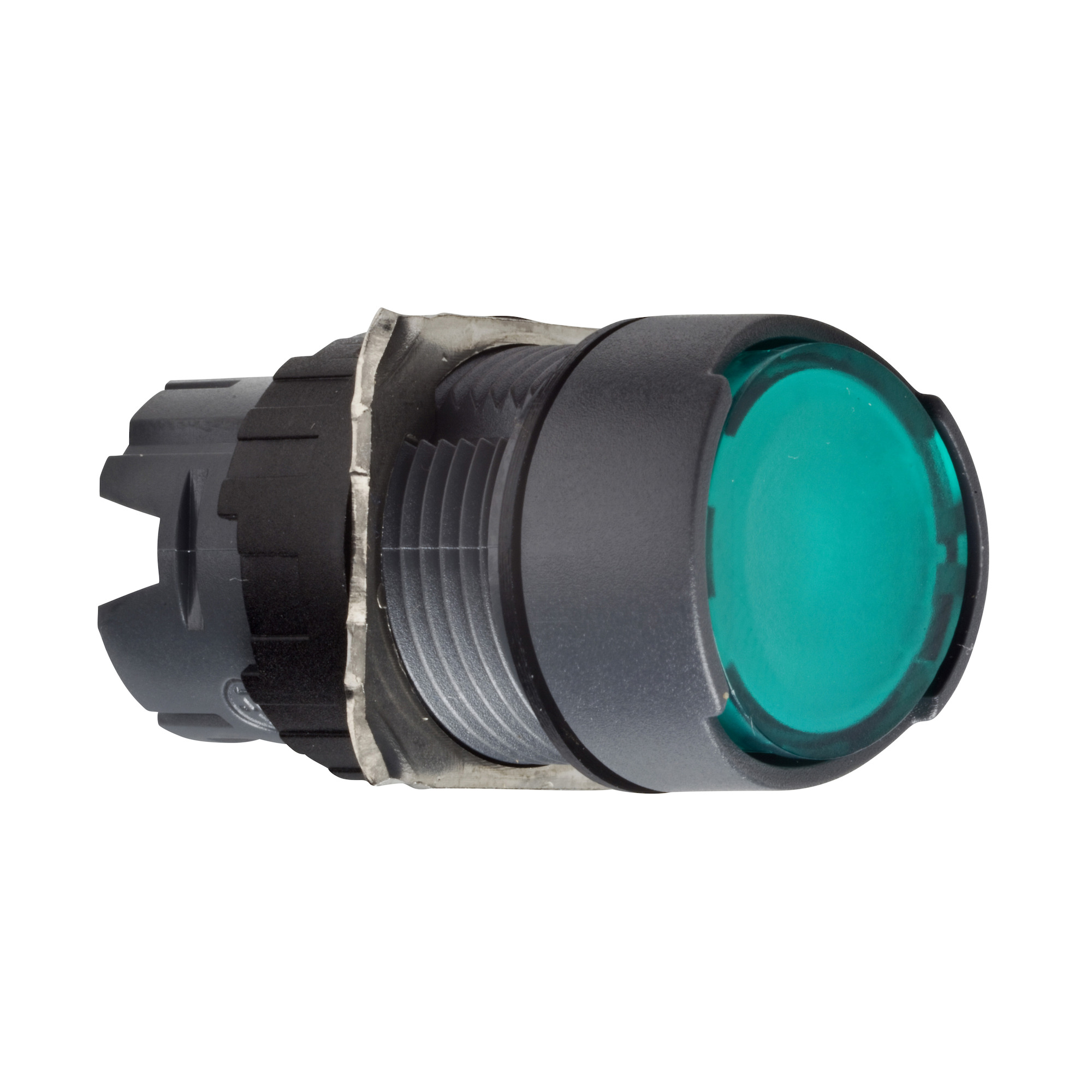 ZB6AF3 Harmony Flush Illuminated Latching Modular Standard Unmarked Pushbutton Head With Integral LED, 16 mm, Round Shape, Plastic, Green