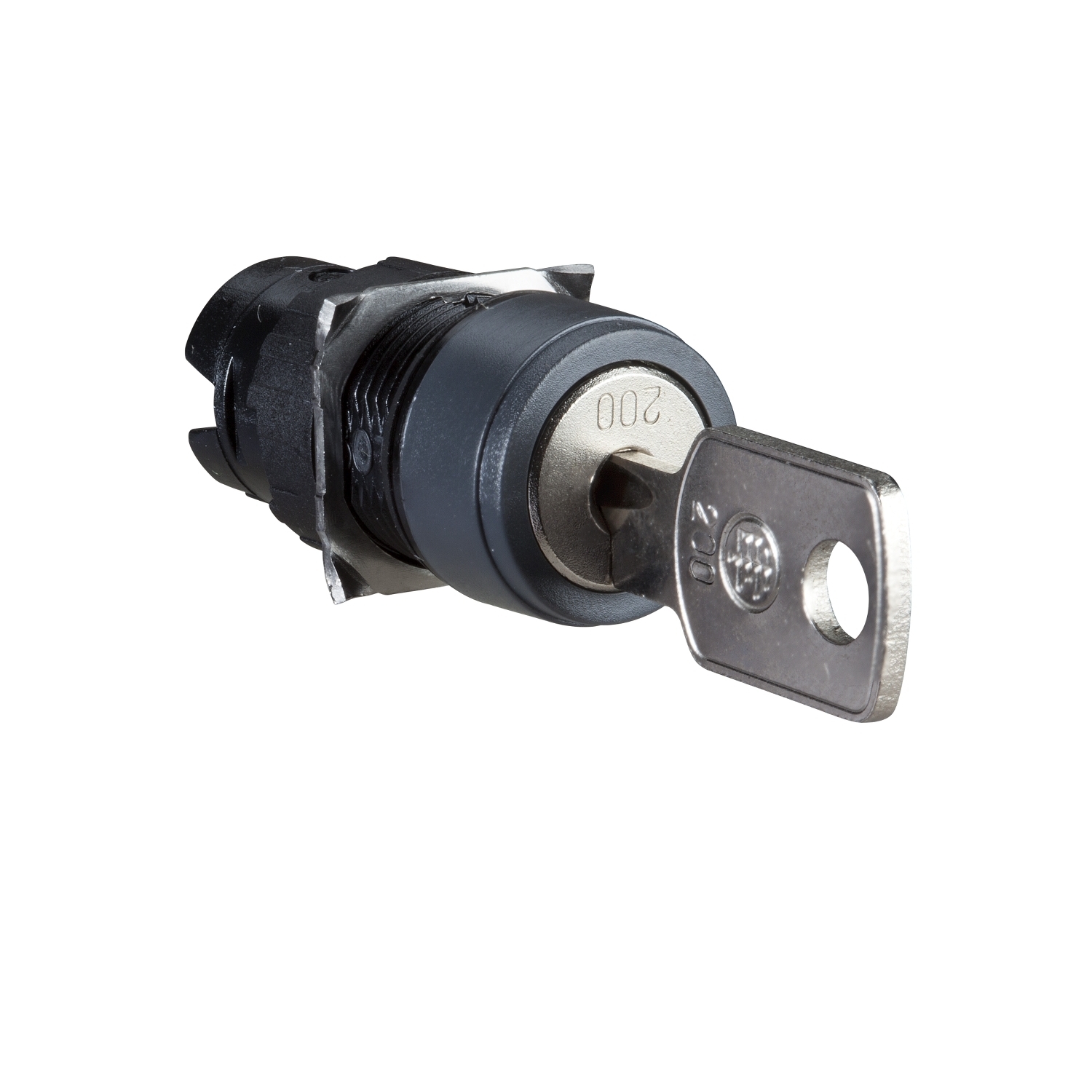 ZB6AGA Harmony 2-Position Modular Standard Stay Put Selector Switch Head With 200 Keylock, 16 mm, Round Shape, Plastic, Black