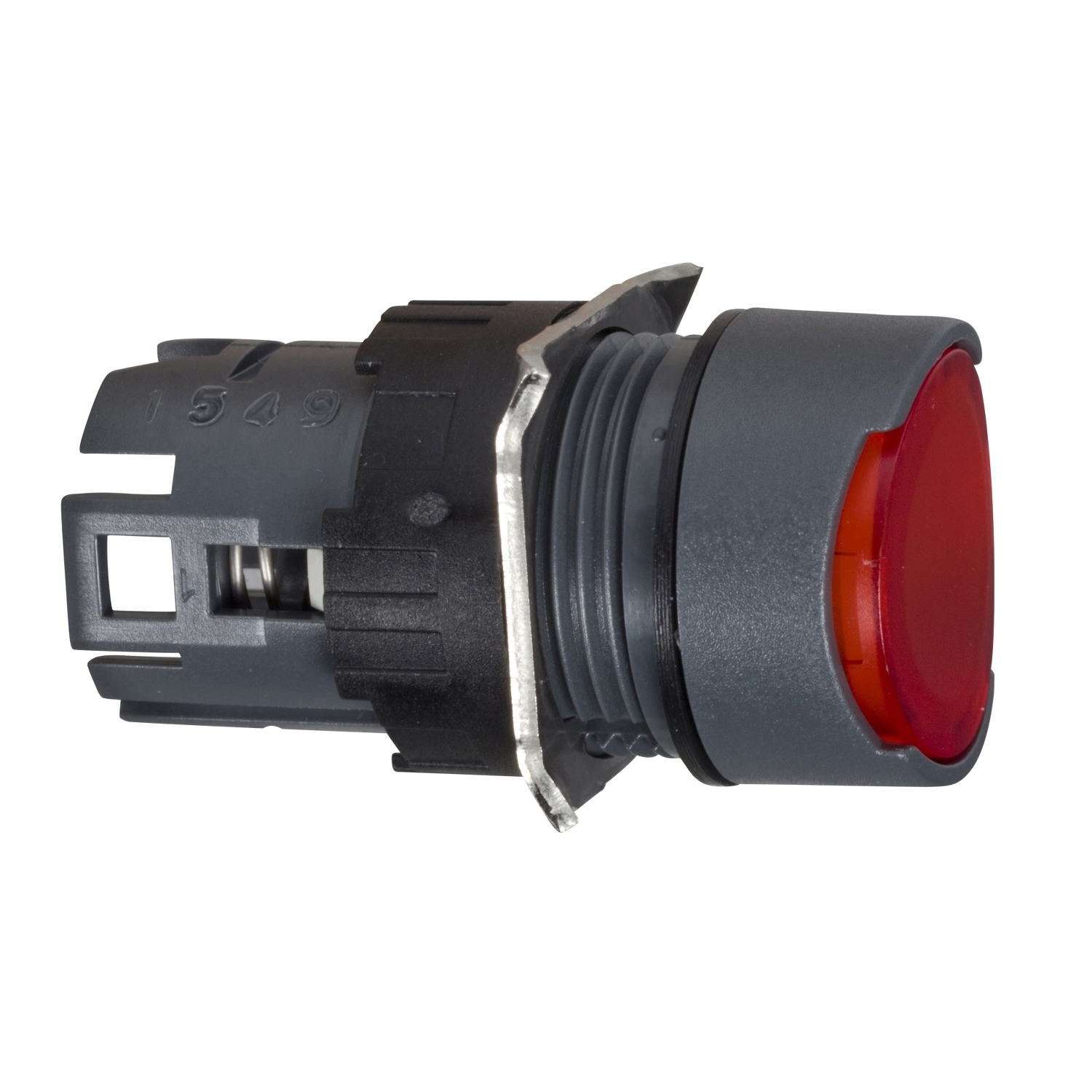 ZB6AW4 Harmony Modular Flush Illuminated Spring Return Standard Unmarked Pushbutton Head With Integral LED, 16 mm, Round Shape, Plastic, Red