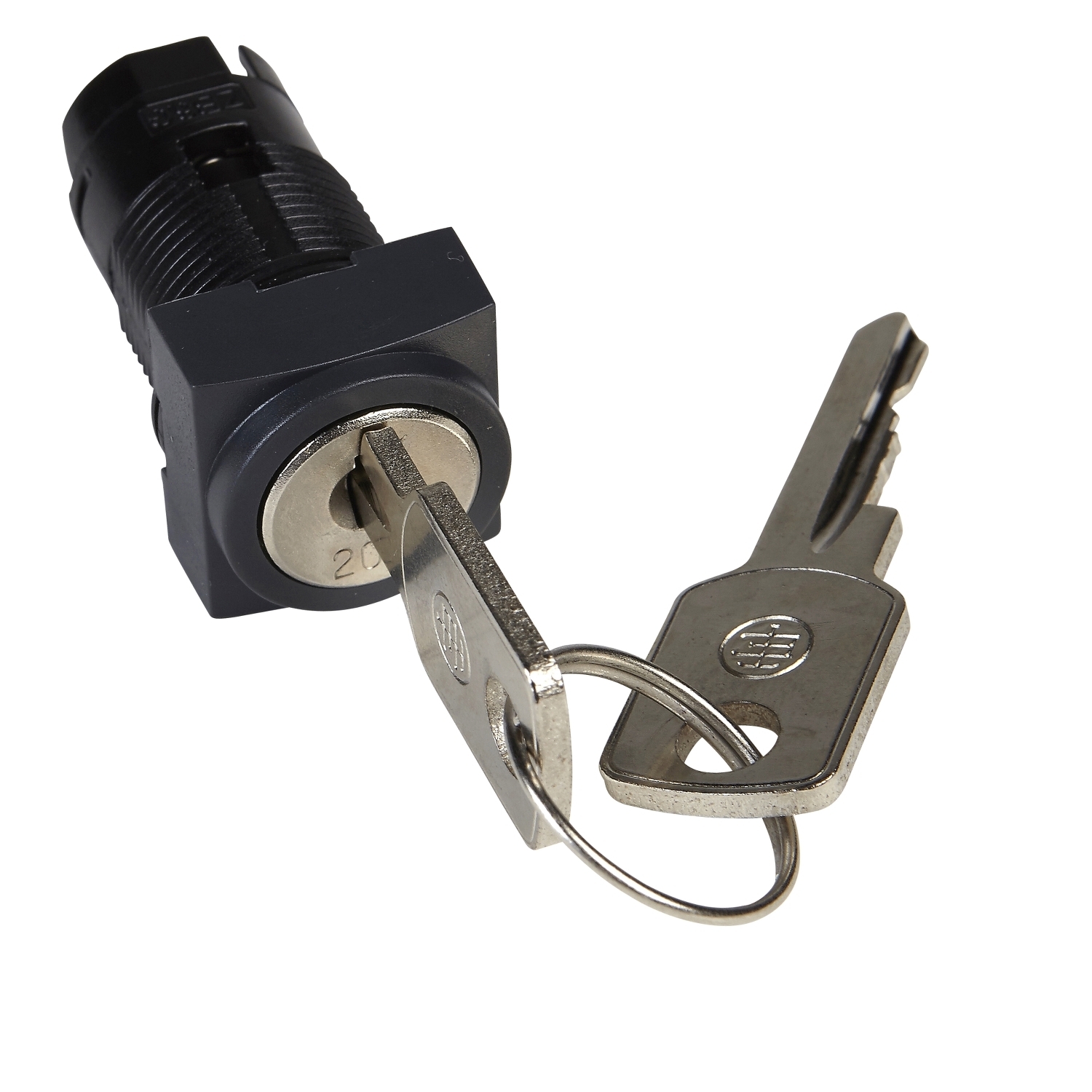 ZB6CGC Harmony 2-Position Stay Put Selector Switch Head With 200 Keylock, 16 mm, Squared Shape, Plastic, Black