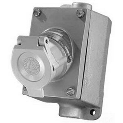 ENRC31201 U-Line Contender 1-Gang Feed Through Receptacle with Mounting Box, 125 V AC, 20 A, 3 Poles, 2 Wires