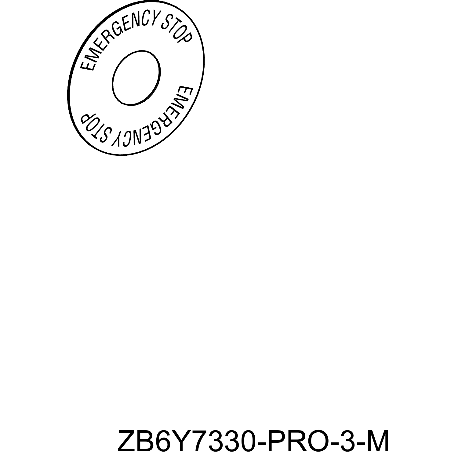 ZB6Y7330 Harmony Legend Plate, 45 mm W, Round Plate, Yellow Field