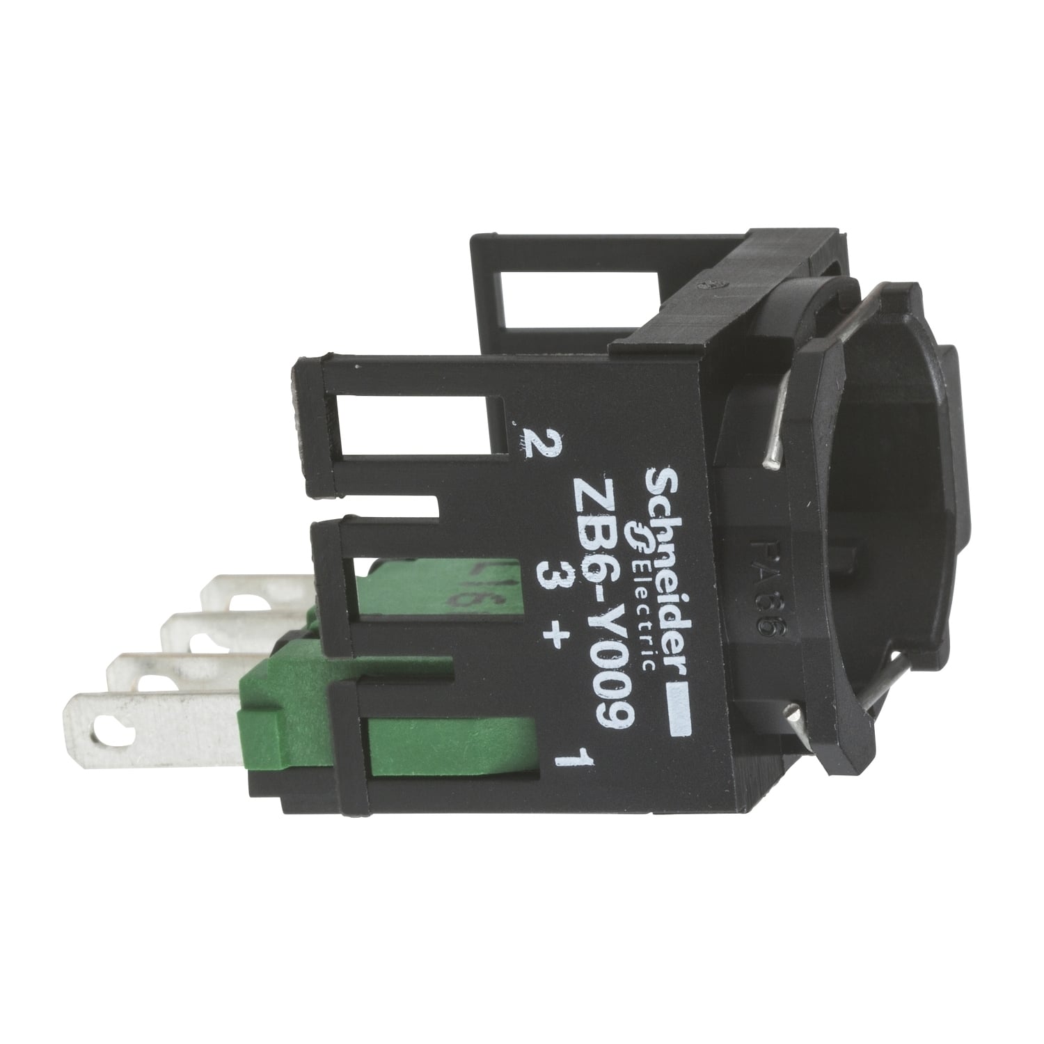 ZB6Z2B Harmony Standard Contact Block With Body/Fixing Collar, 16 mm, 1NC Contact, 250 V AC Contact, Silver Alloy Contact, Momentary Action