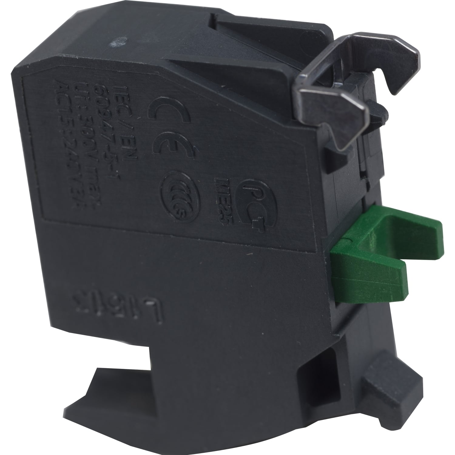 ZBE1014 Harmony Single Contact Block, 22 mm, 1NO Contact, 10 A at 250 V AC Contact, Silver Alloy Contact, Momentary Action, Black