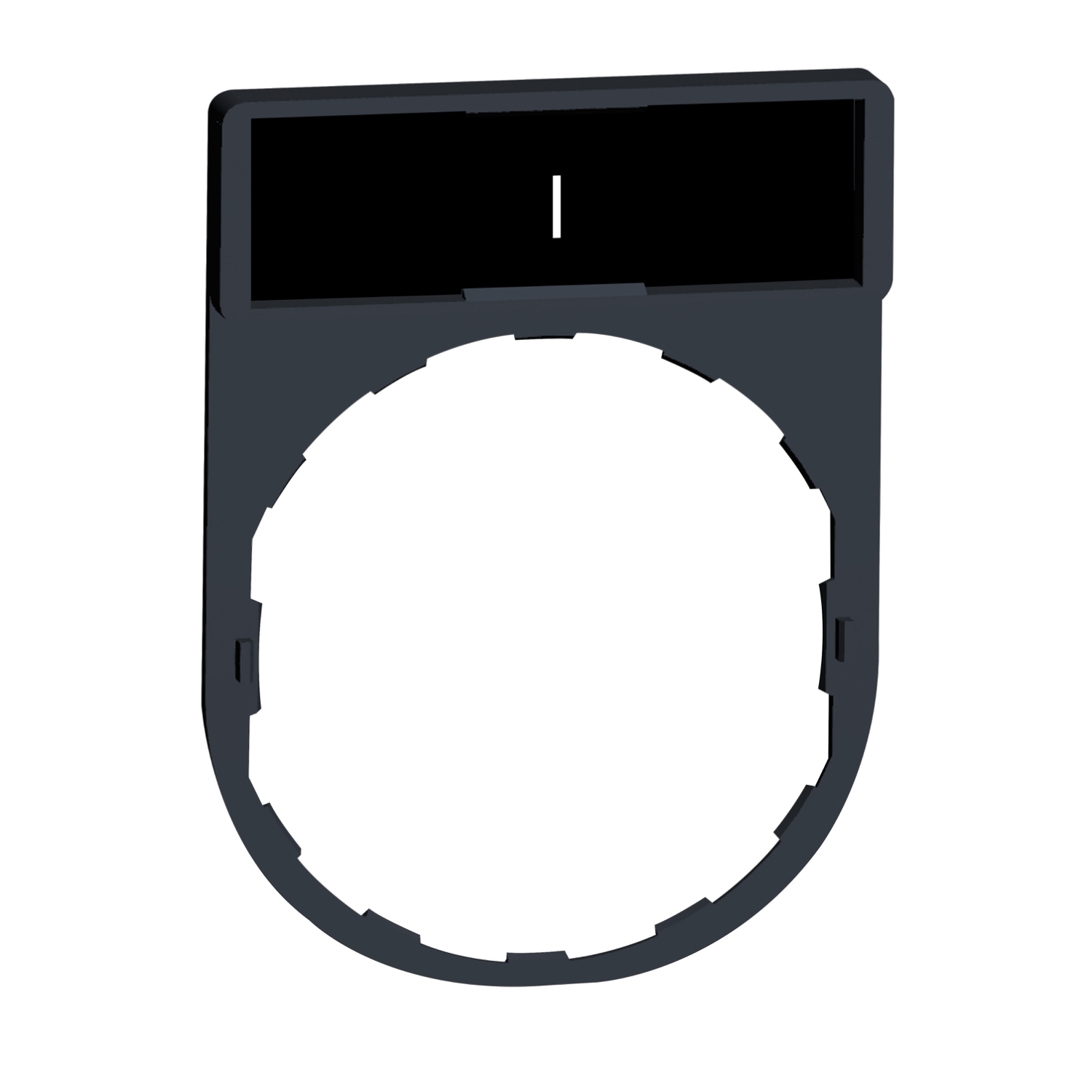 ZBY2147 Harmony Marked Standard Legend Holder, 40 mm H x 30 mm W, Plastic, Black/Red Field