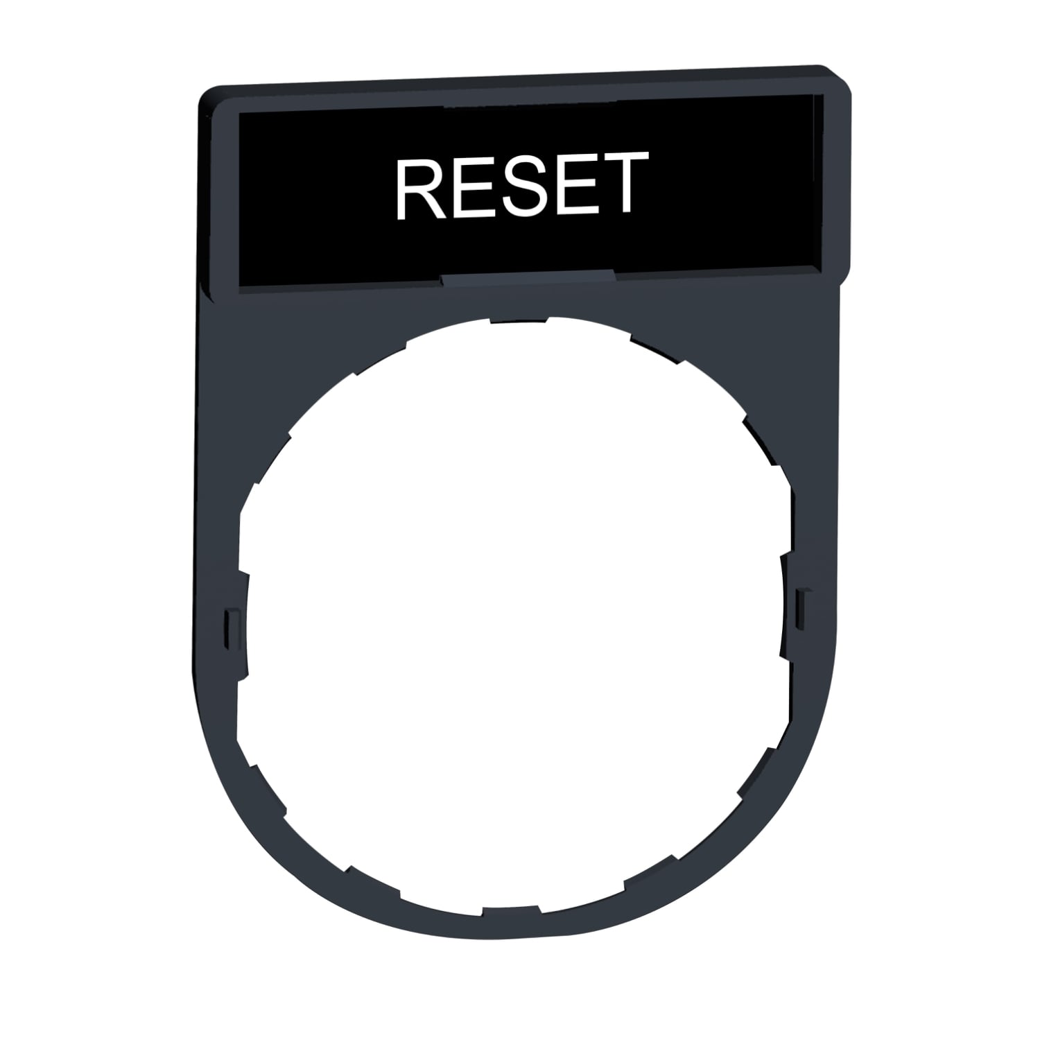 ZBY2322 Harmony Standard Pushbutton Legend Plate, 30 mm H x 40 mm W, Rectangular Plate, Plastic, Black Field
