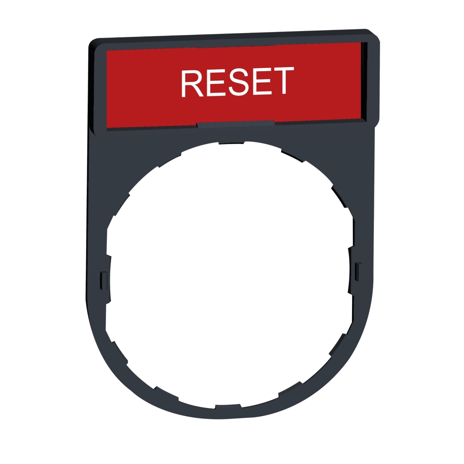 ZBY2323 ZBY Standard Pushbutton Legend Plate, 30 mm H x 40 mm W, Square Plate, Plastic, Red Field