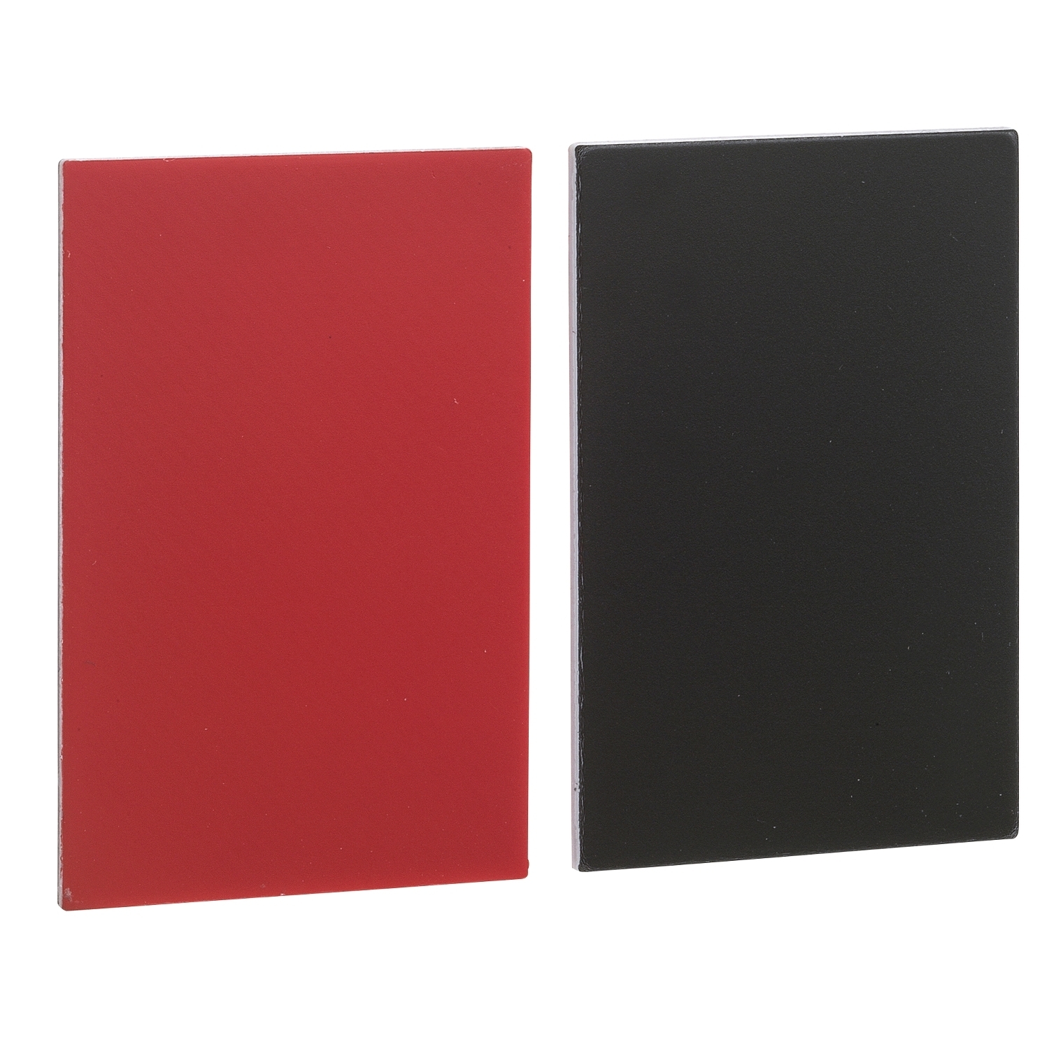 ZBY5101 Harmony ZBY Blank Pushbutton Legend Plate, 18 mm H x 27 mm W, Rectangular Plate, Black/Red Field