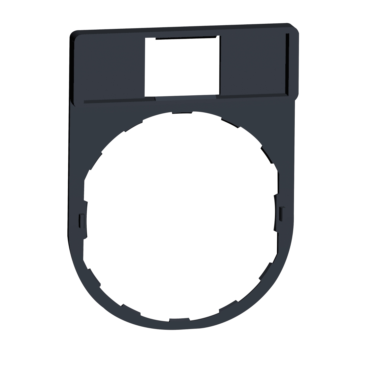 ZBZ32 Harmony Standard Pushbutton Legend Plate With Blank Legend, 30 mm H x 40 mm W, Rectangular Plate, Plastic, Black Field