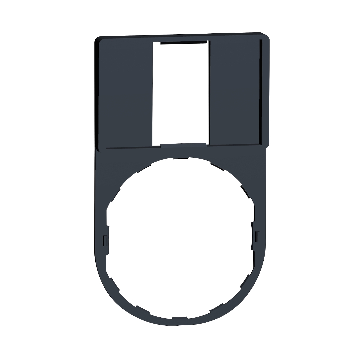 ZBZ33 Harmony Standard Pushbutton Legend Plate With Blank Legend, 30 mm H x 50 mm W, Rectangular Plate, Plastic, Black Field