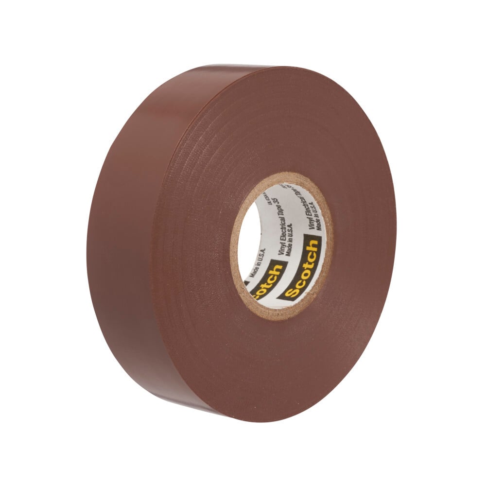 7000132638 Scotch Vinyl Color Coding Electrical Tape 35, 1/2 inch x 20 ft, Brown