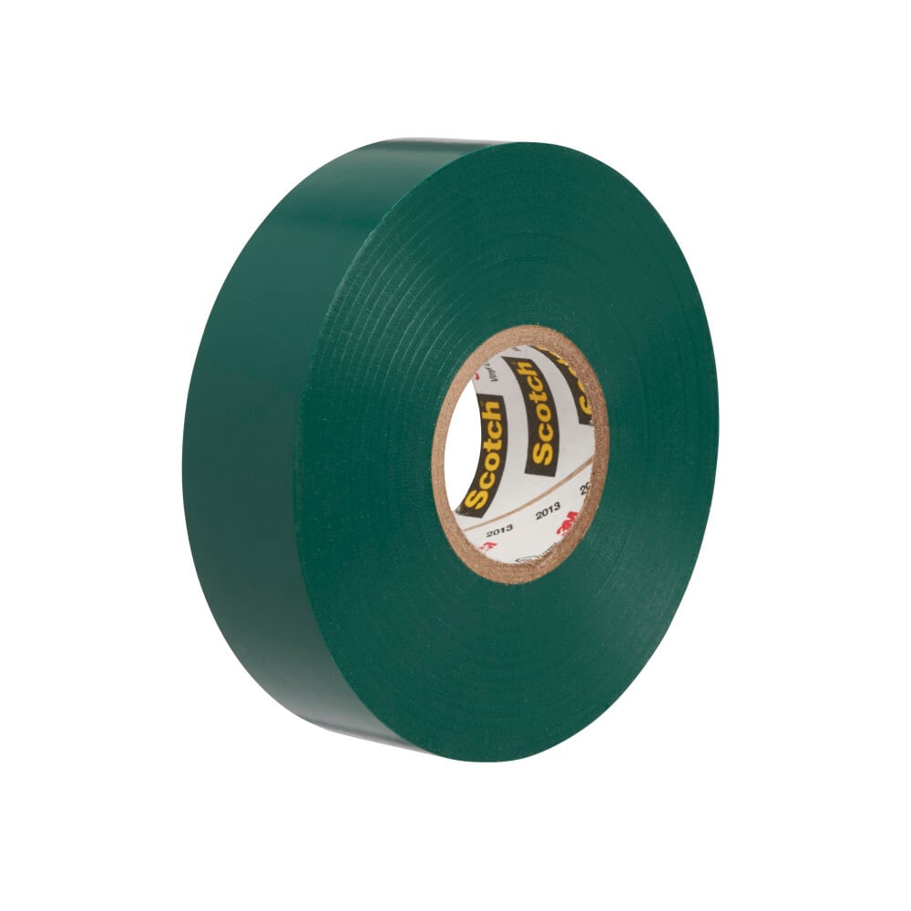 7000132639 Scotch Vinyl Color Coding Electrical Tape 35, 1/2 inch x 20 ft, Green