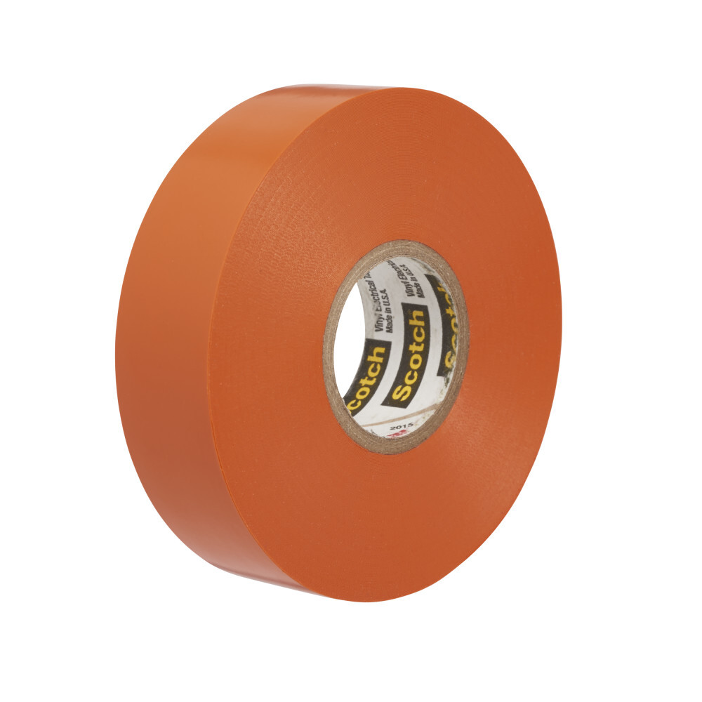 7000058438 Scotch Vinyl Color Coding Electrical Tape 35, 1/2 inch x 20 ft, Orange