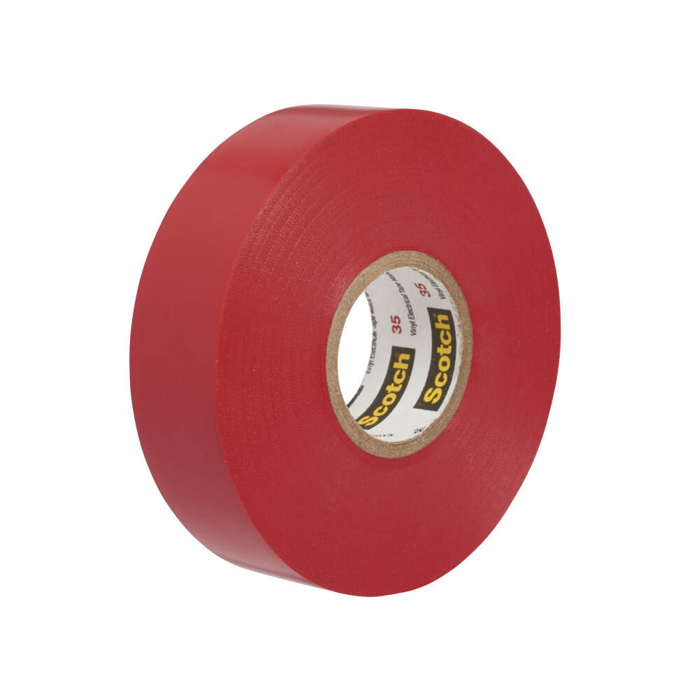 7000132636 Scotch Vinyl Color Coding Electrical Tape 35, 1/2 inch x 20 ft, Red