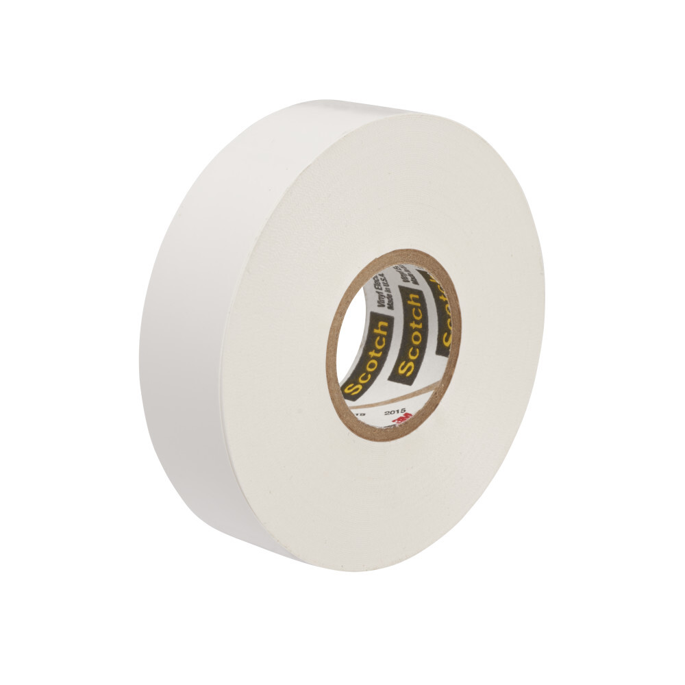 7000058436 Scotch Vinyl Color Coding Electrical Tape 35, 1/2 inch x 20 ft, White