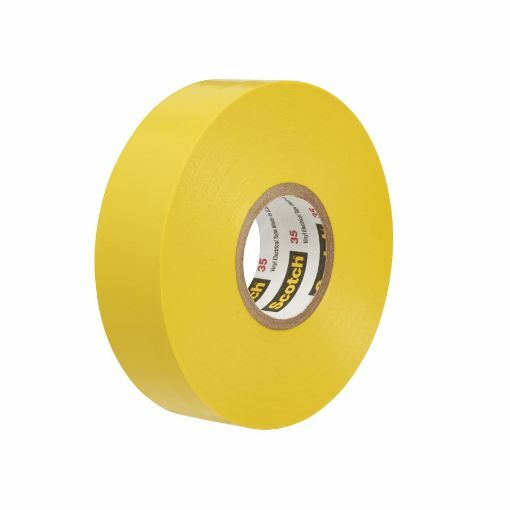 7000006096 Scotch Vinyl Color Coding Electrical Tape 35, 3/4 inch x 66 ft, Yellow