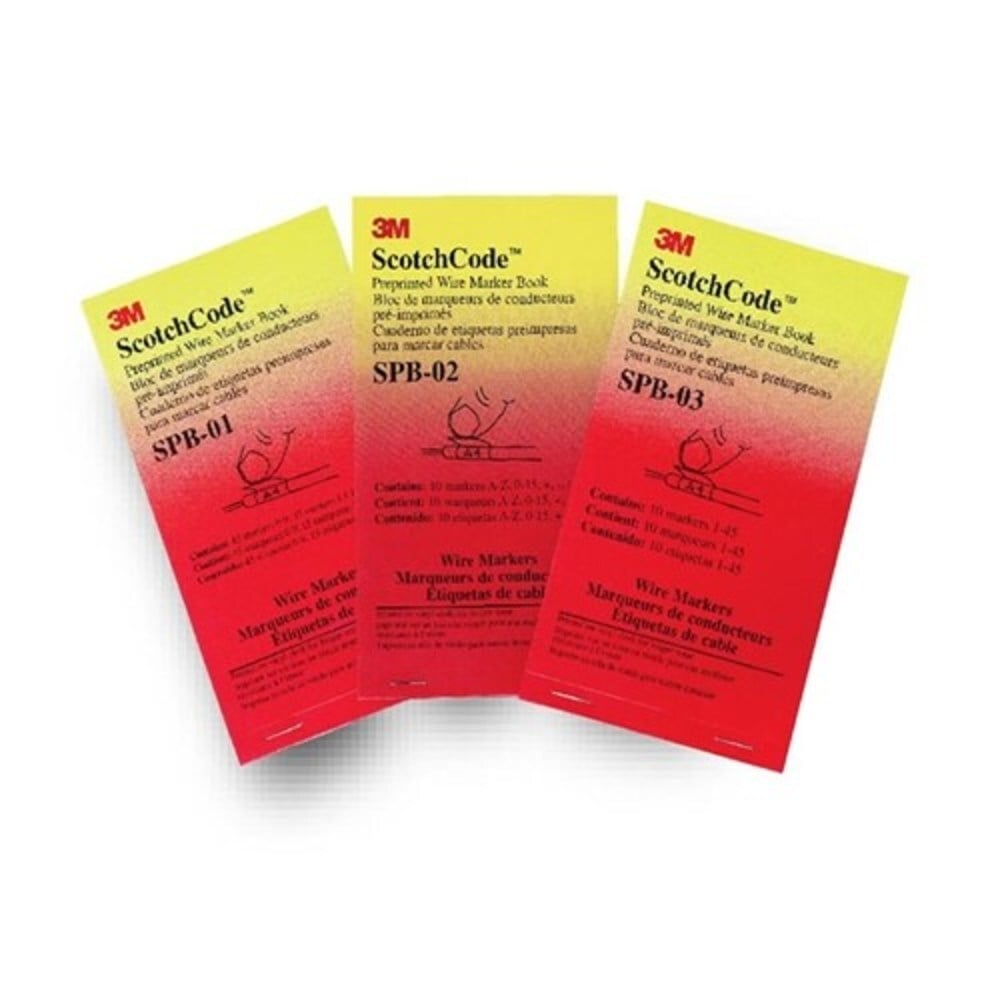 7000133164 Write-On Wire Marker Book, 1-1/2 in L x 1/2 in W, White, Vinyl Film