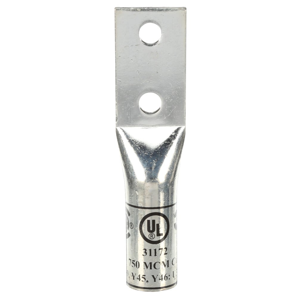 7000031410 Scotchlok 31100 2-Hole Corrosion-Resistant Long Barrel Lug, 750 kcmil Conductor Copper Conductor, 1/2 in Stud