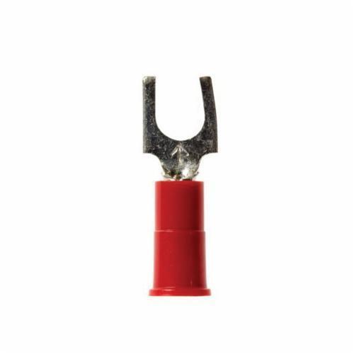 7100163979 Scotchlok Insulated Locking Fork, 22 to 18 AWG Conductor, 0.87 in L, Butted Seam Barrel, ETP/Electrolytic Copper/Nylon, Red